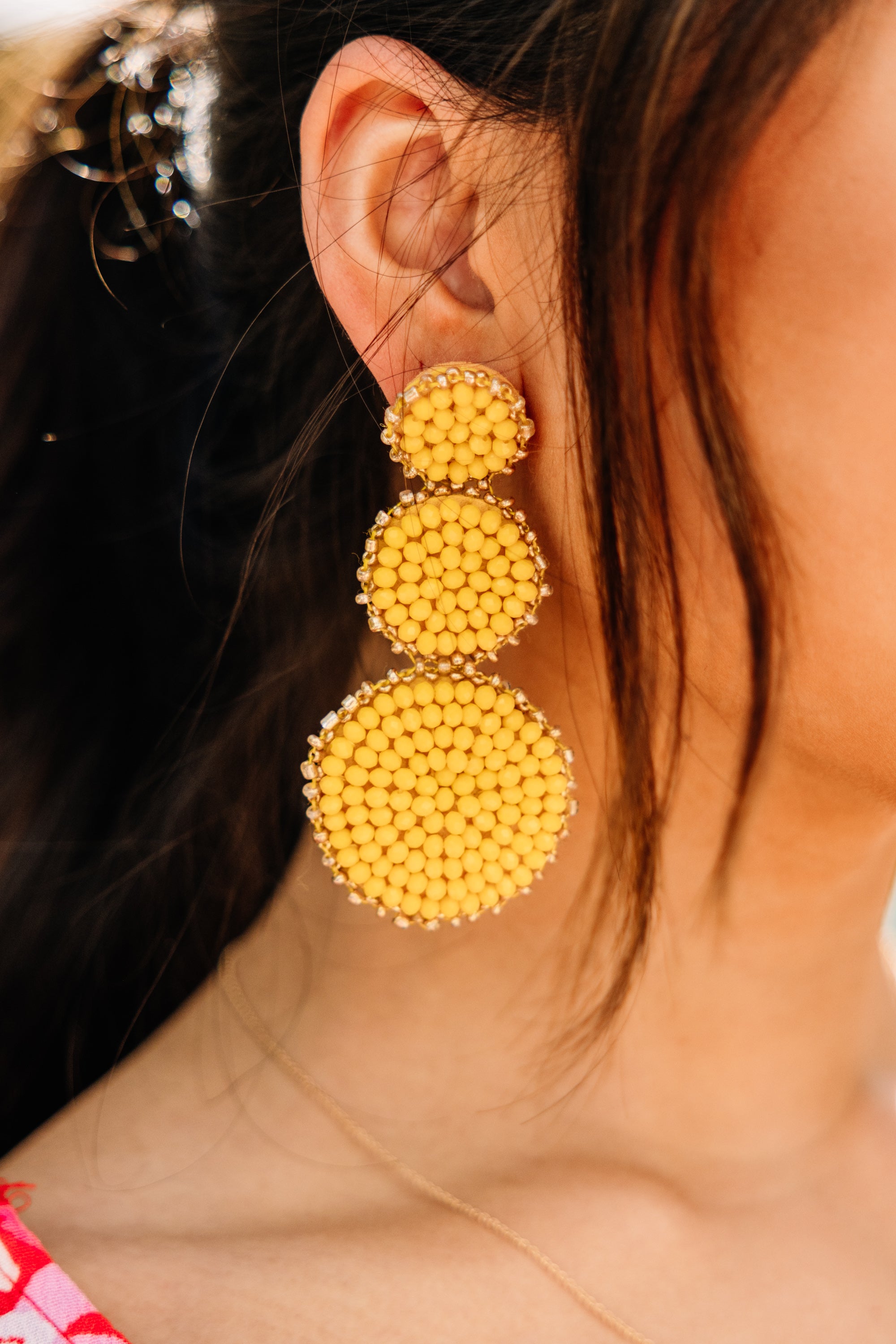 Be The One: Stunning Yellow Beaded Earrings