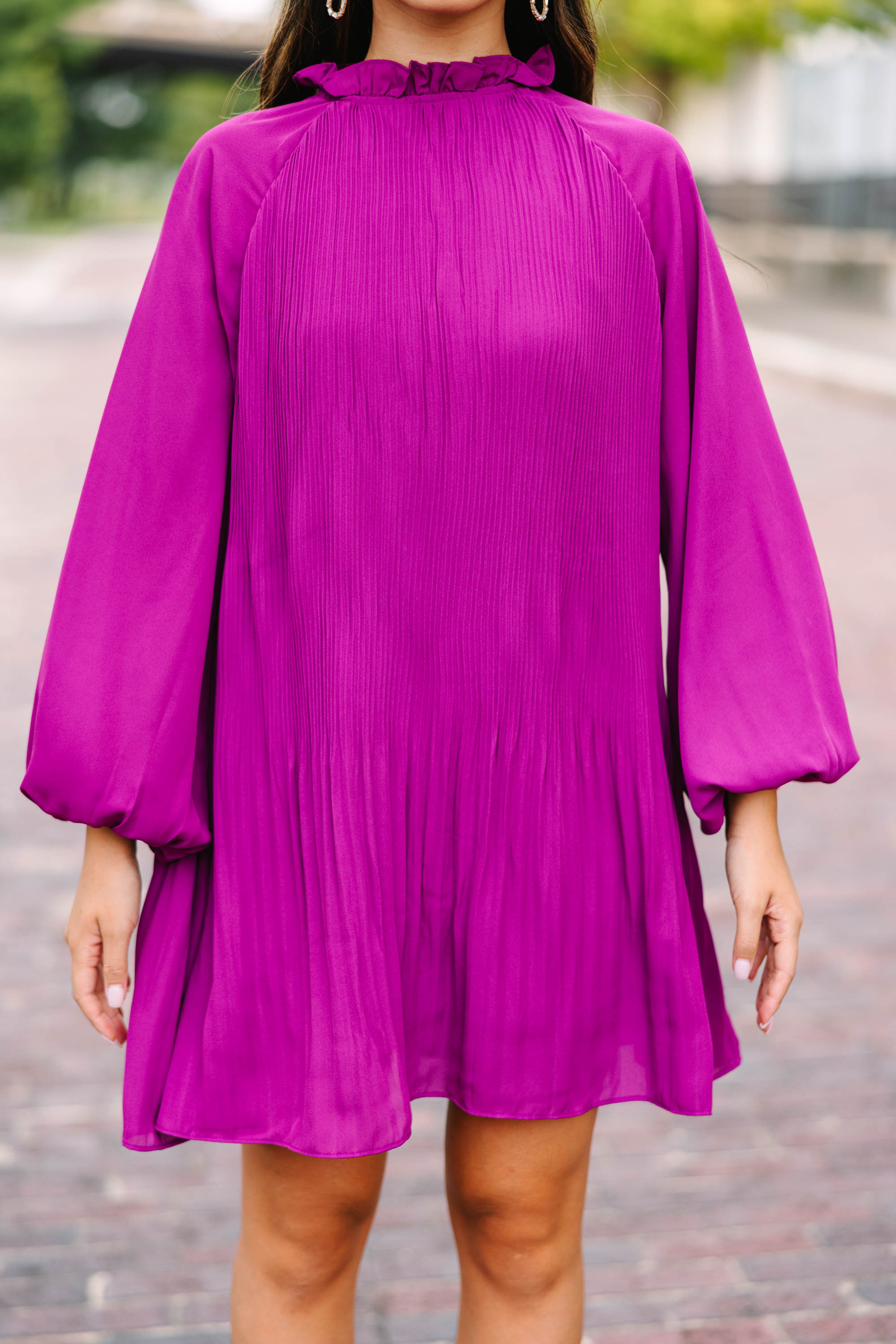 Unleash Your Joy: Orchid Purple Pleated Dress