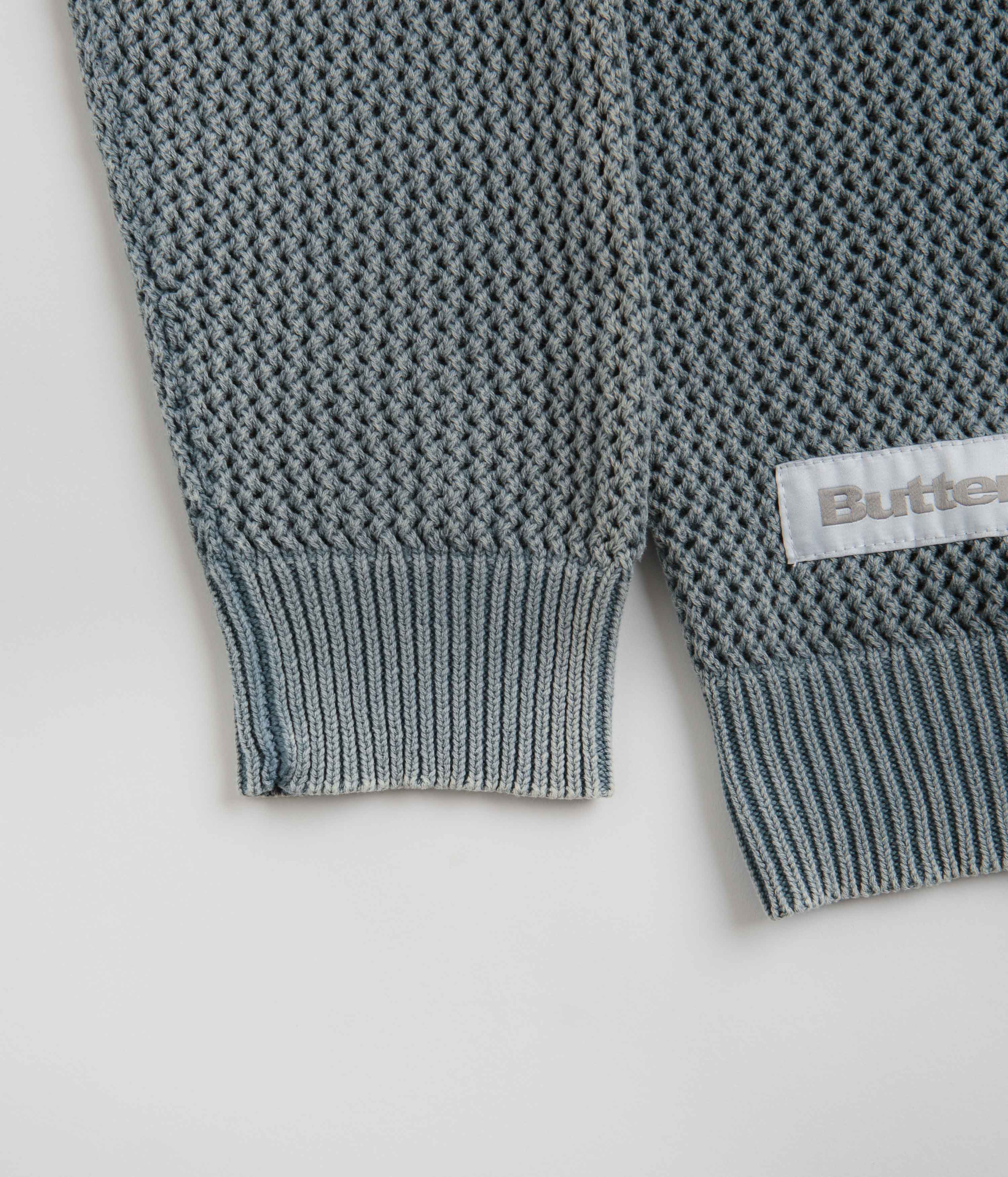Butter Goods Stylish Washed Navy Knitted Sweatshirt - A Must-Have!
