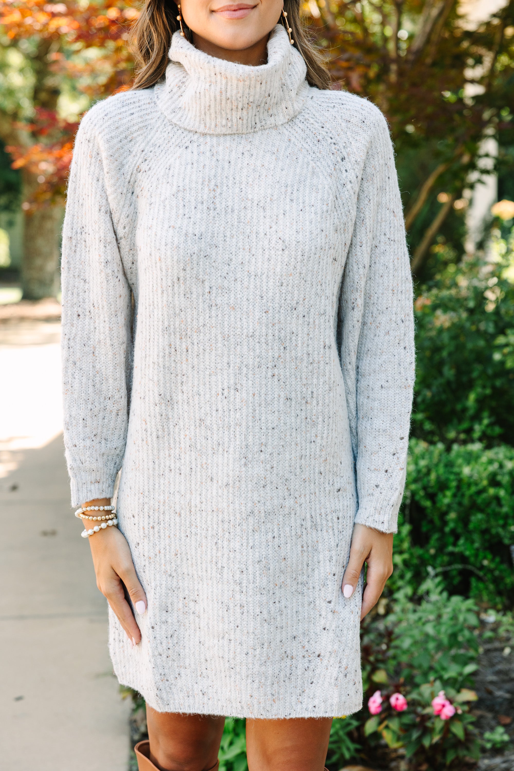Feeling It Ivory White Turtleneck Sweater Dress - Cozy and Stylish