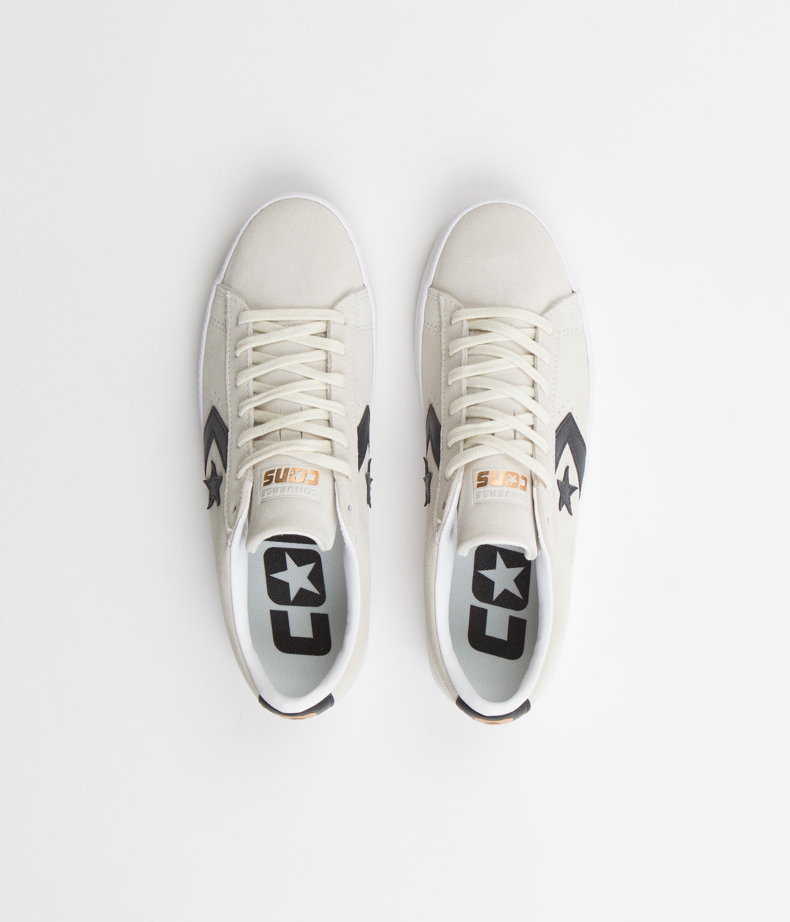 Converse Pro Leather Vulcanized Pro Ox Skate Shoes - Stunning Egret/Black Combo