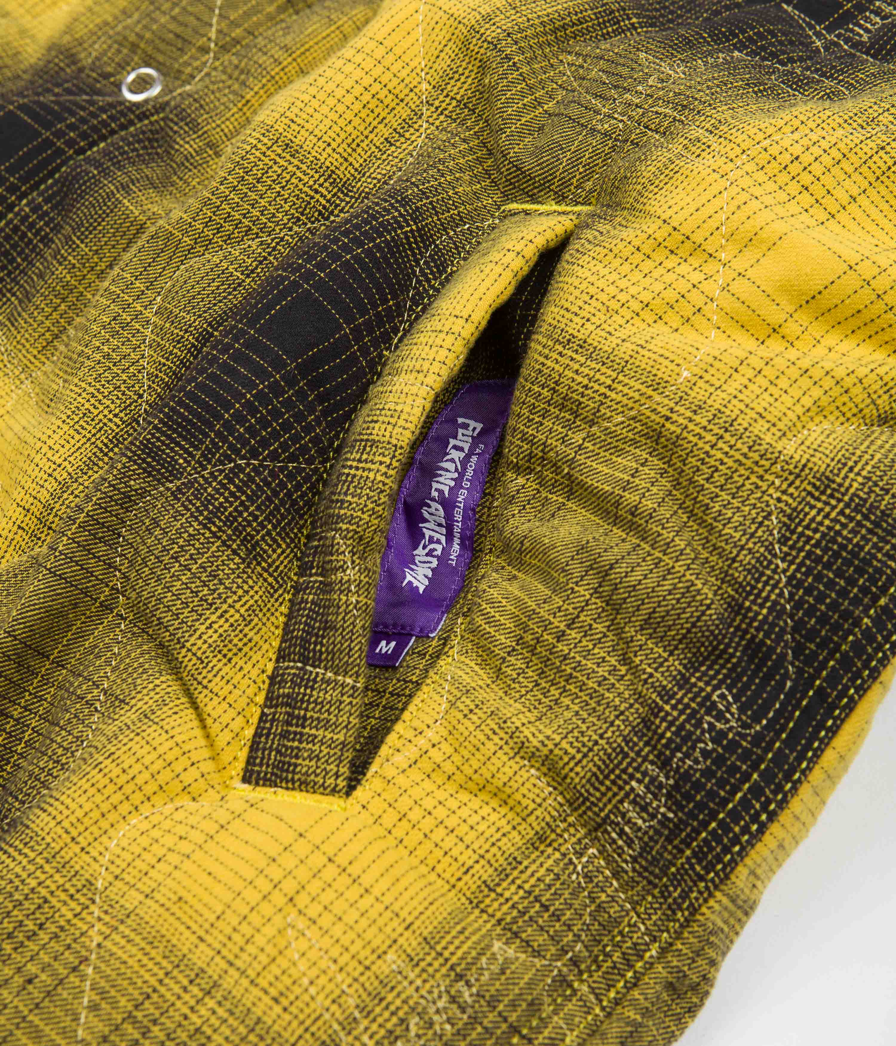 Fucking Awesome's Stunning Lightweight Reversible Flannel Jacket - Yellow/Black