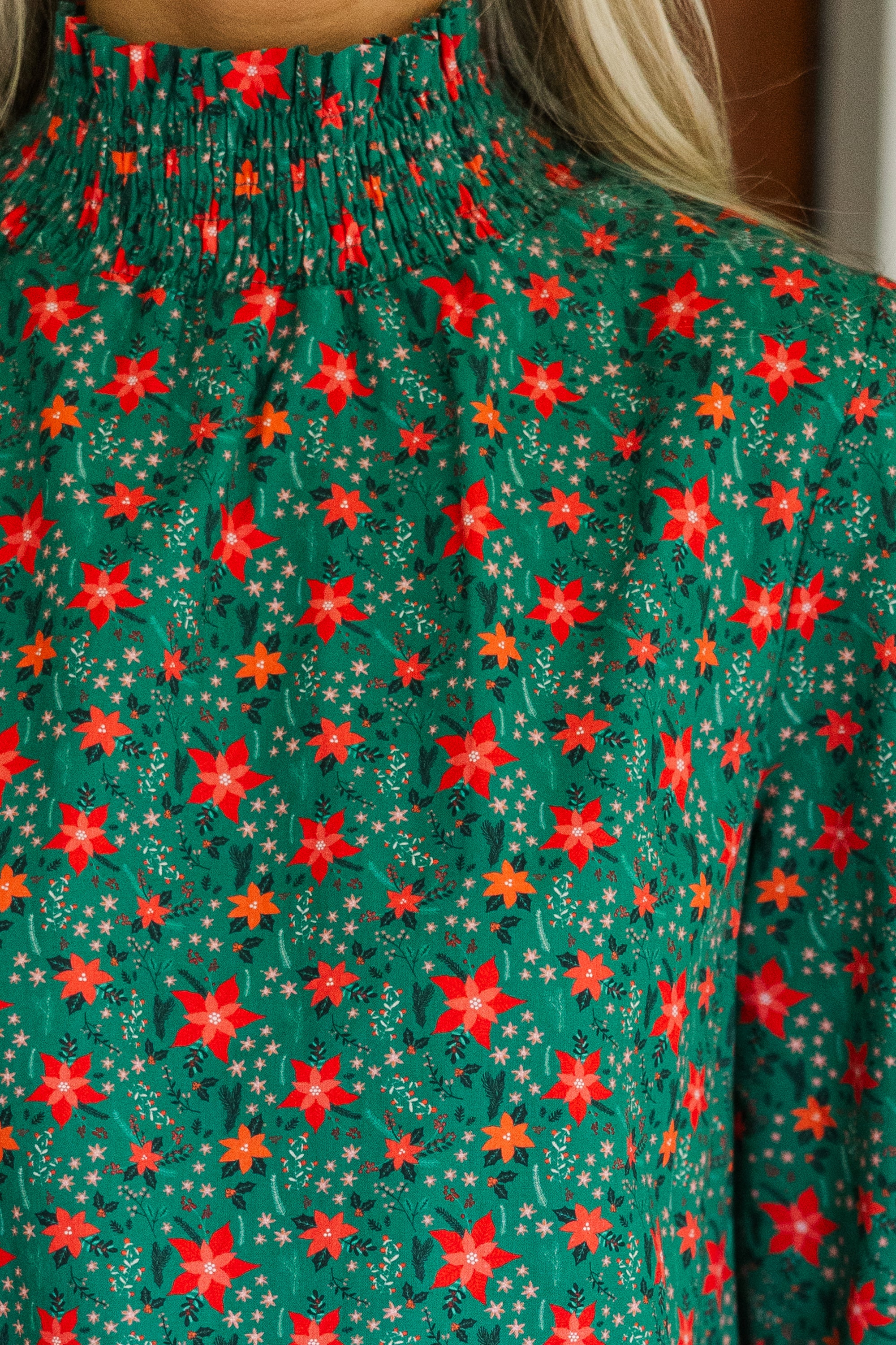 Gorgeous Emerald Floral Blouse - All You Need for Fall!