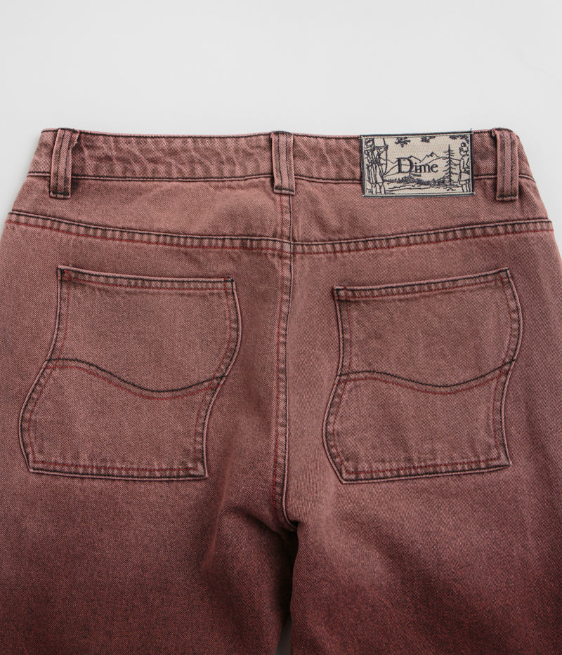 Dime Classic Relaxed Jeans - Stunning Dipped Sandblasted Burgundy