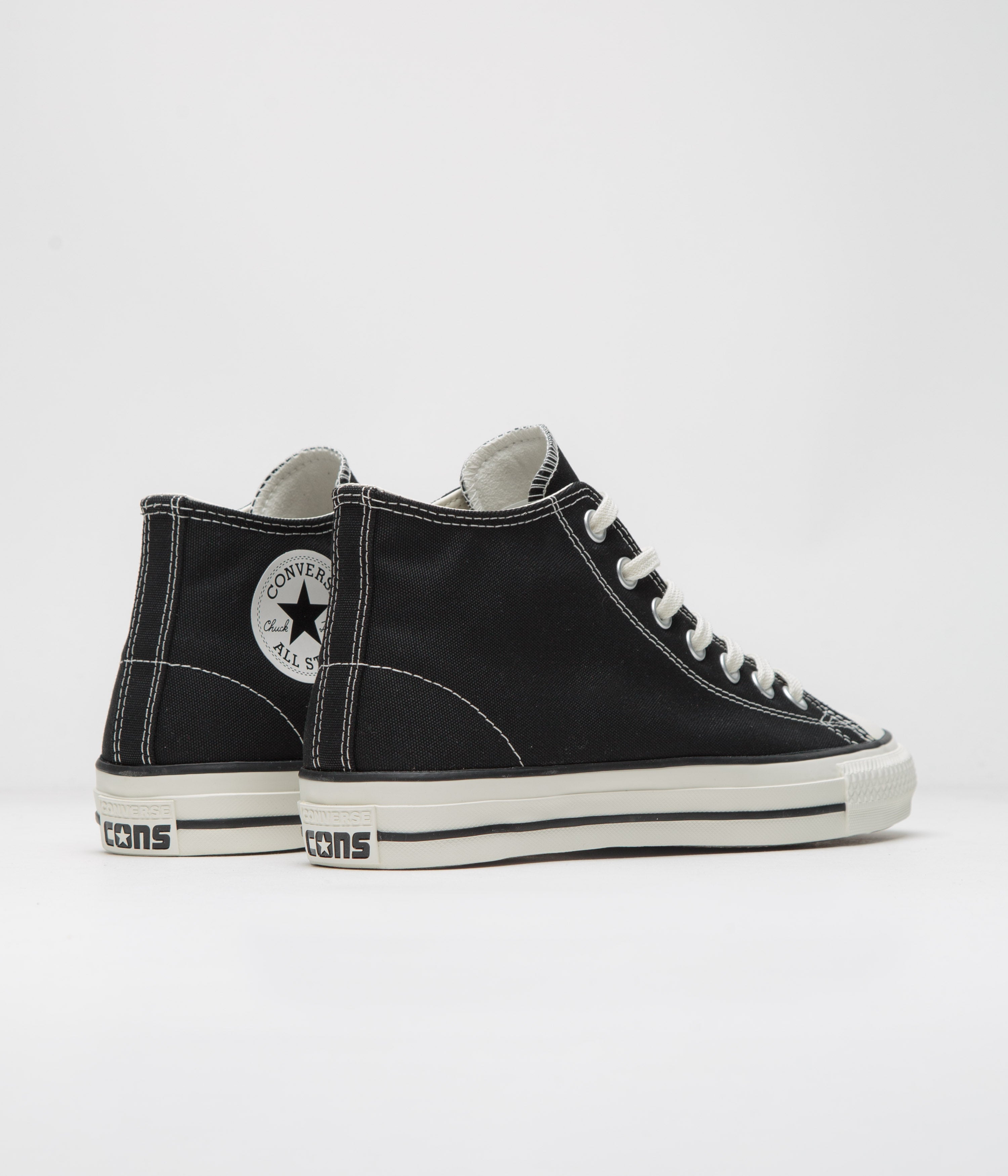 Converse Cons CTAS Pro Mid Cut Off Shoes - Stunning Black / Egret Combo