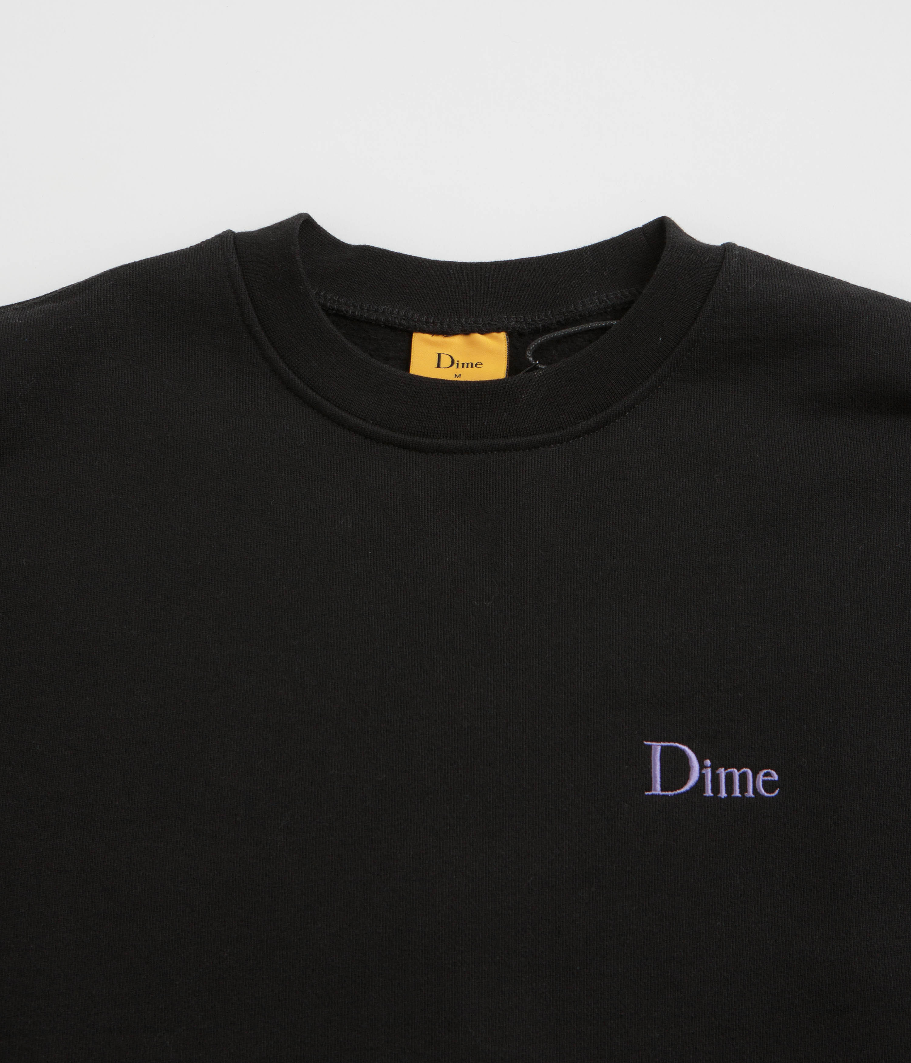 Dime's Stunning Black Classic Small Logo Crewneck Sweatshirt