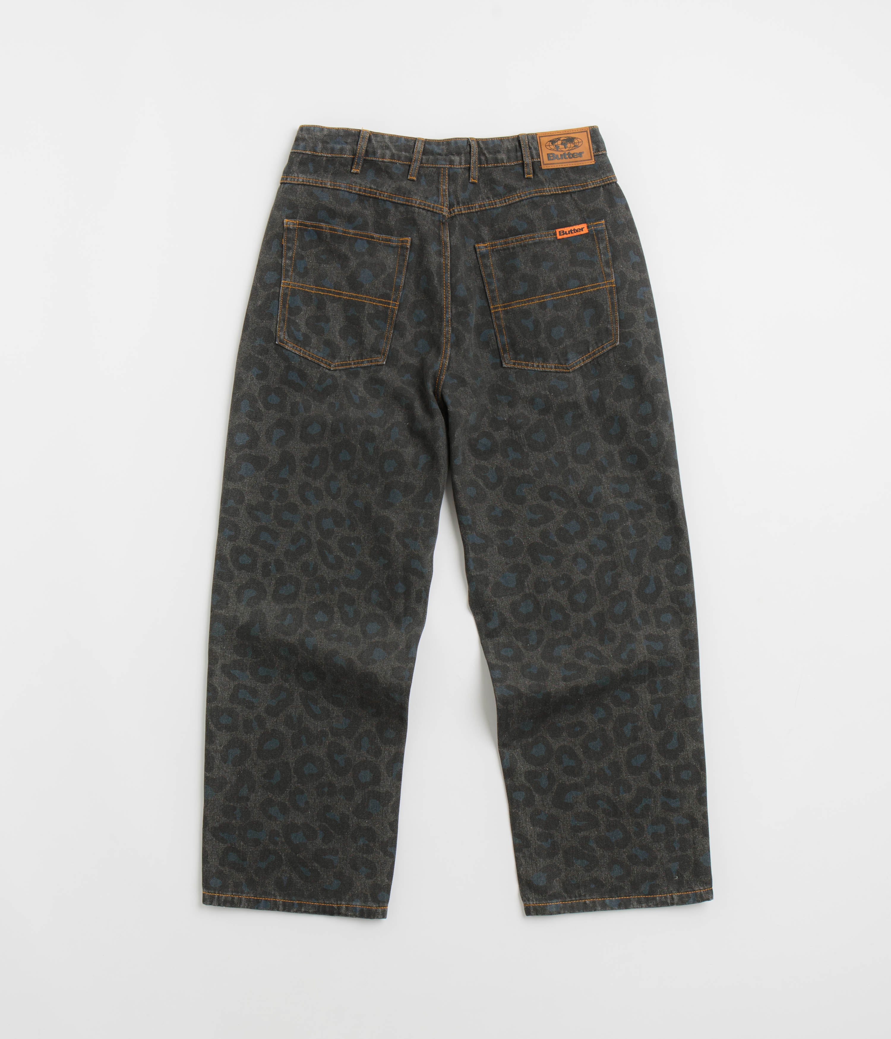 Butter Goods Black Leopard-Print Baggy Jeans - Irresistible Style!