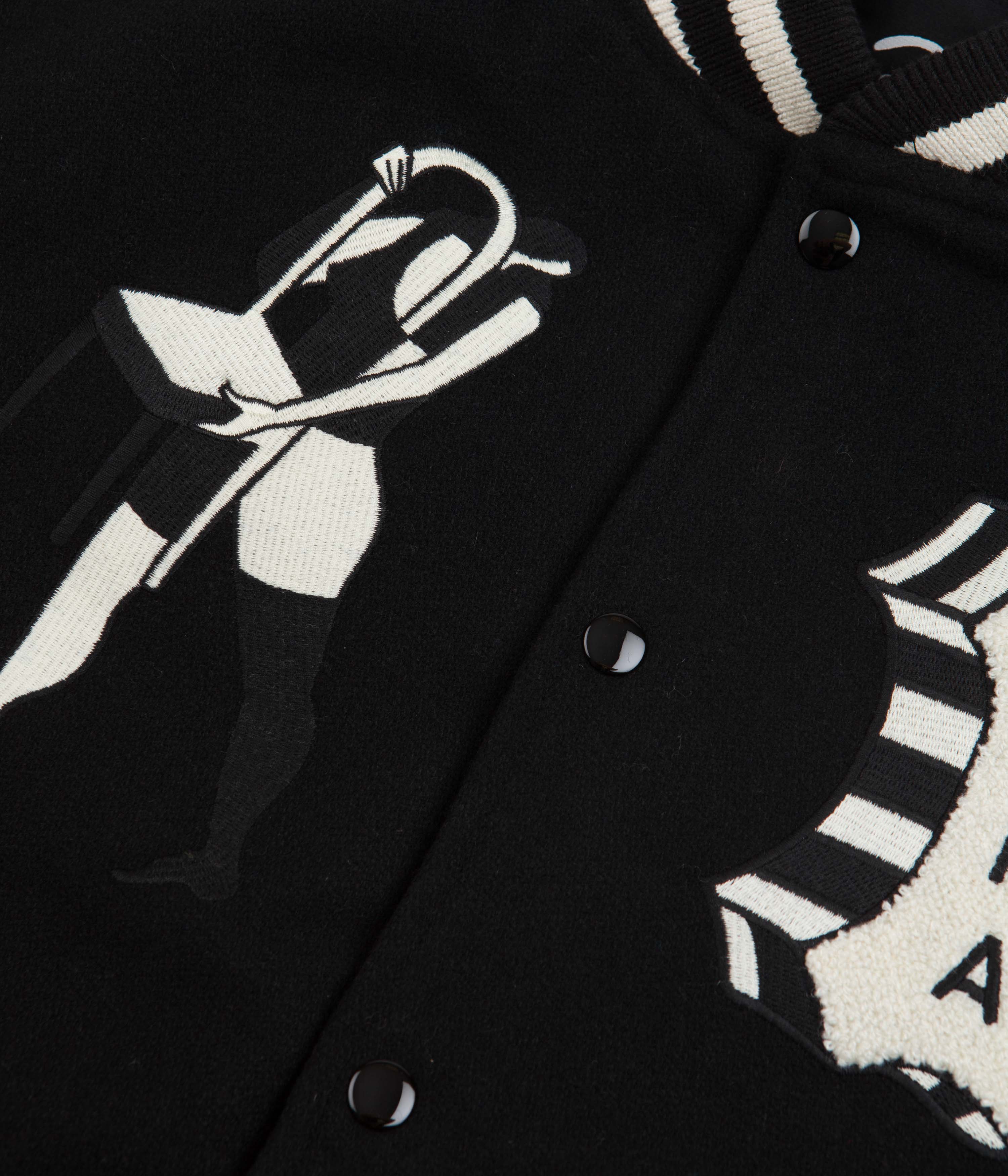 by Parra's Stunning Black Cloudy Star Varsity Jacket