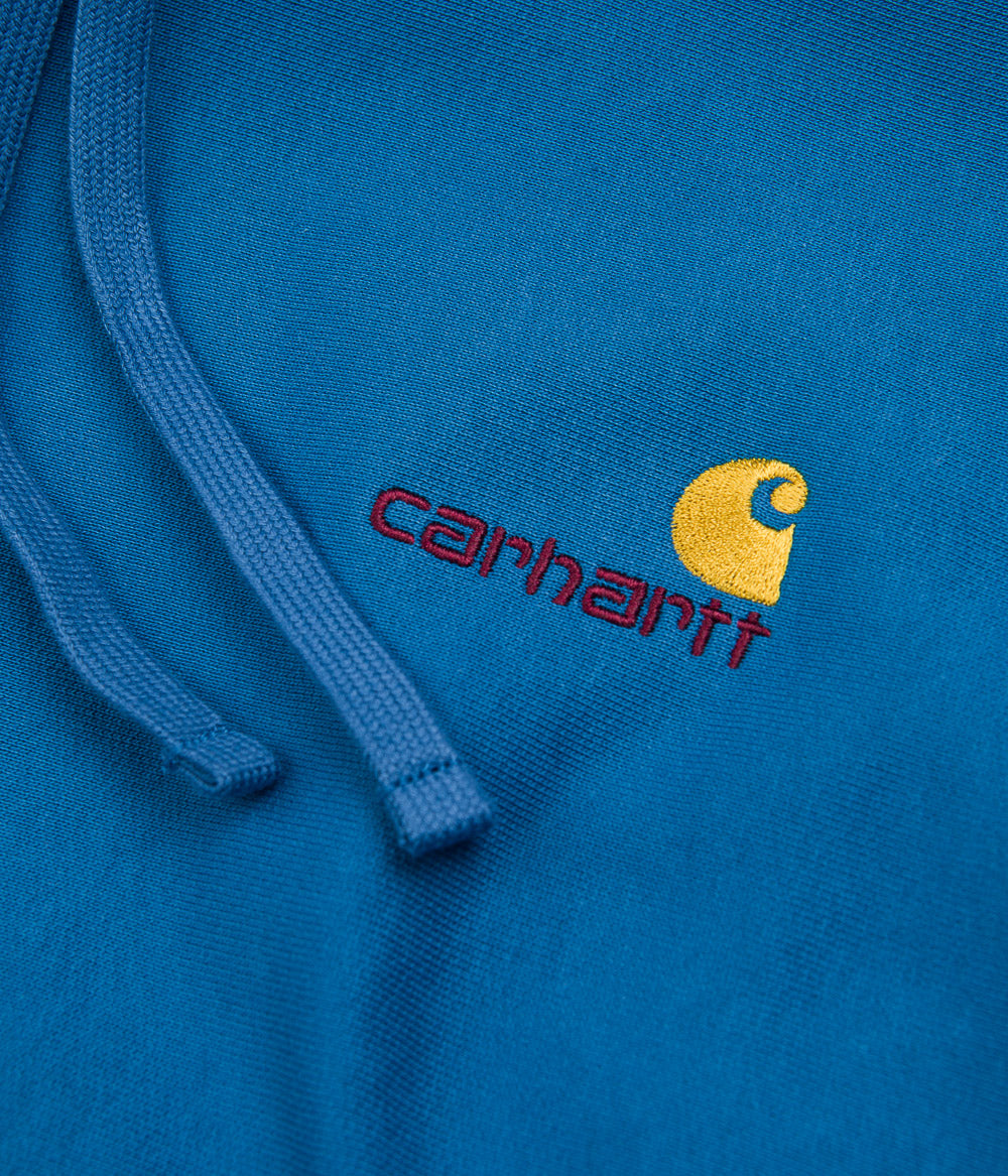 Carhartt American Script Hoodie - Stunning Amalfi Blue
