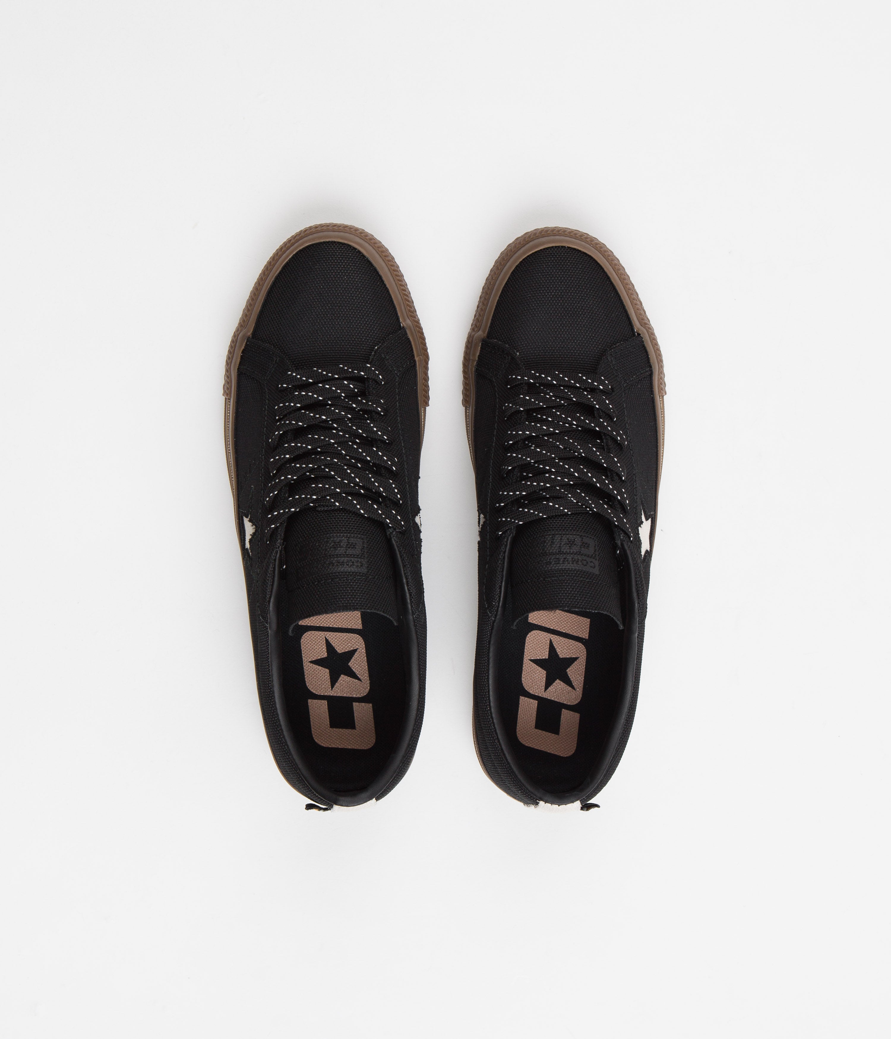 Converse One Star Pro Cordura Canvas Ox Shoes - Stunning Black, White & Dark Gum Combo