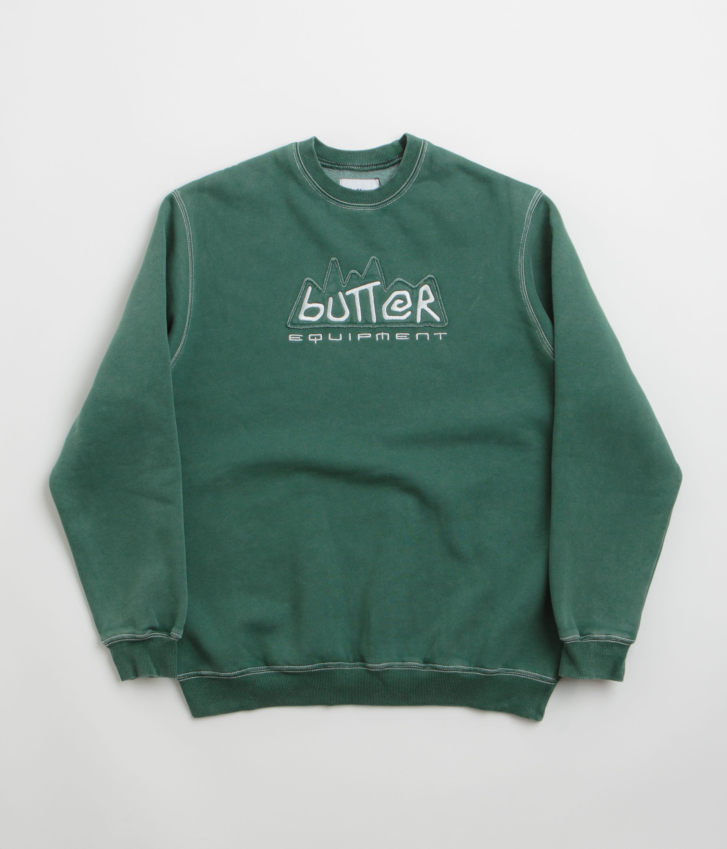 Butter Goods Equipment Applique Crewneck Sweatshirt - Stunning Washed Fern