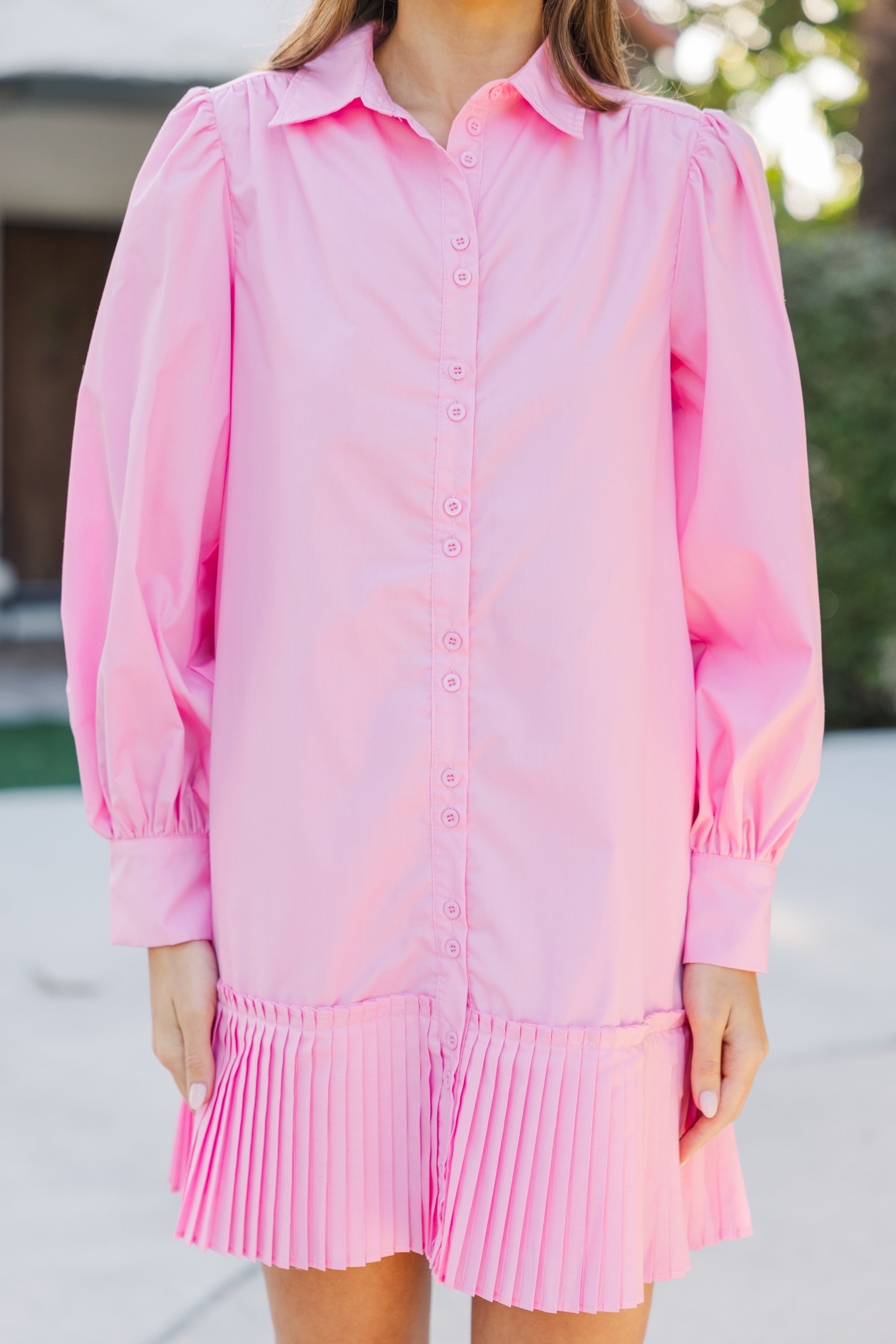 Enchanting Serene Light Pink Shirt Dress