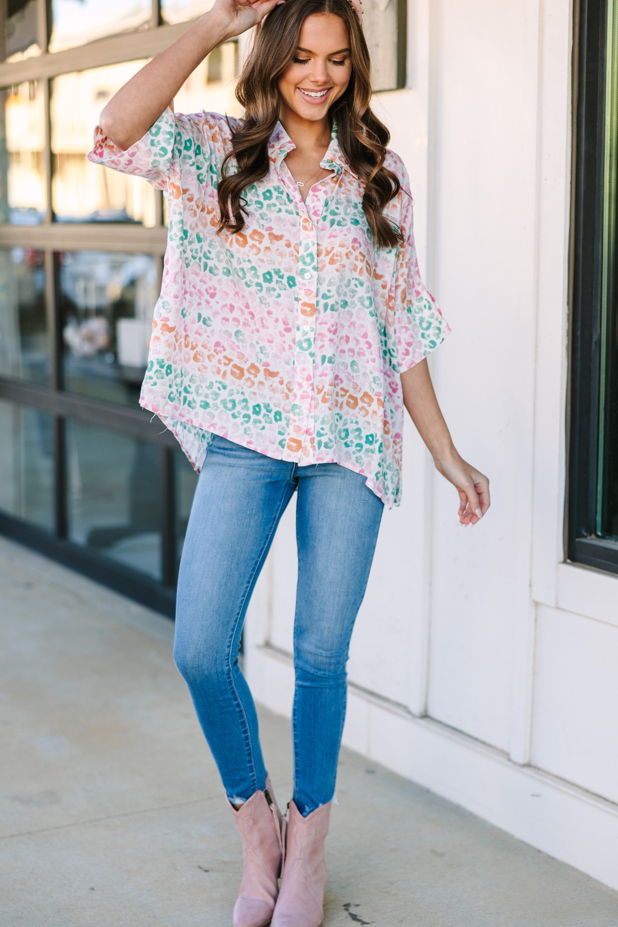 Be On Your Way Pink Leopard Chic Blouse - A Must - Have Fashion Piece