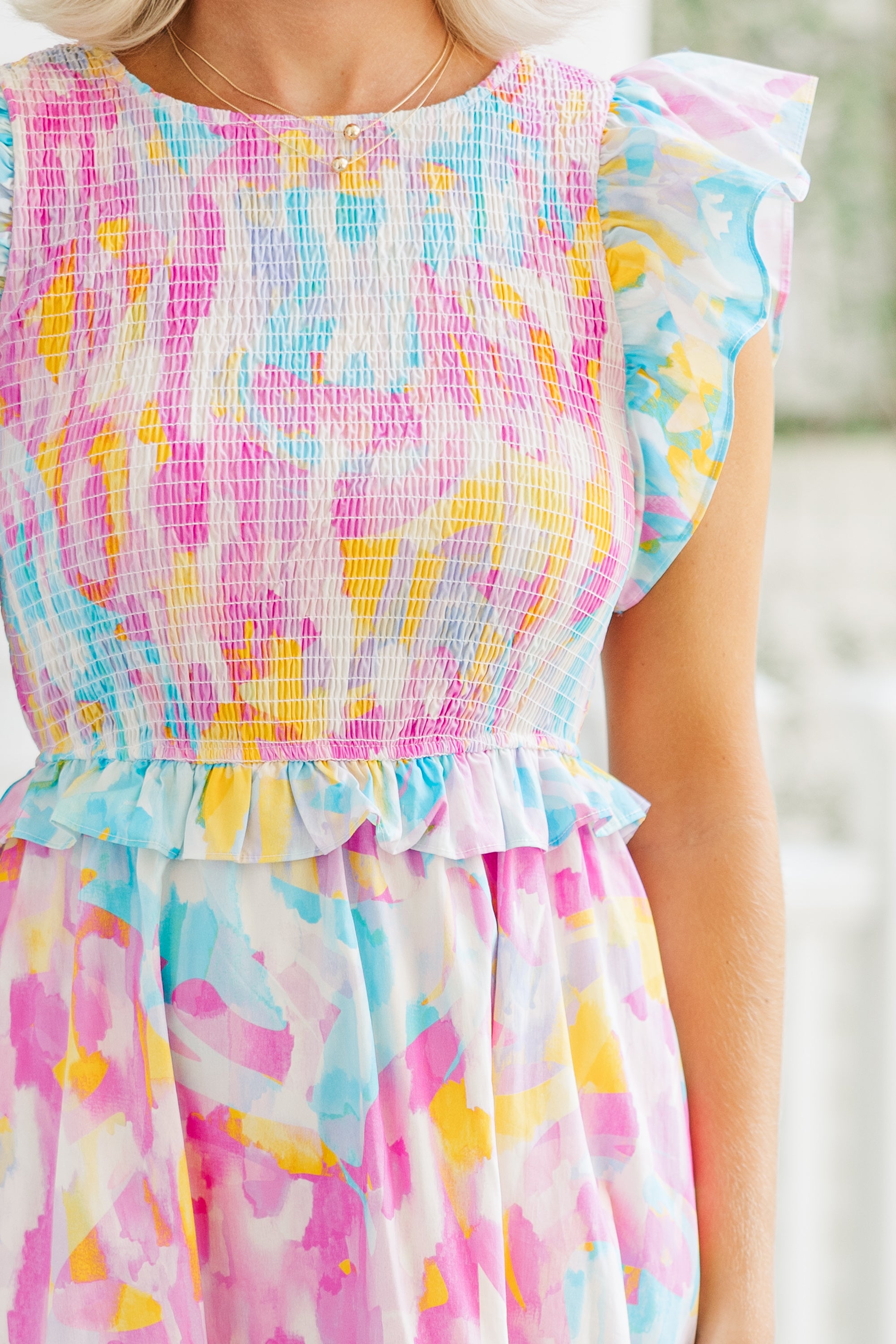 Pink Abstract Face The Day Maxi Dress: A Fashion Statement!