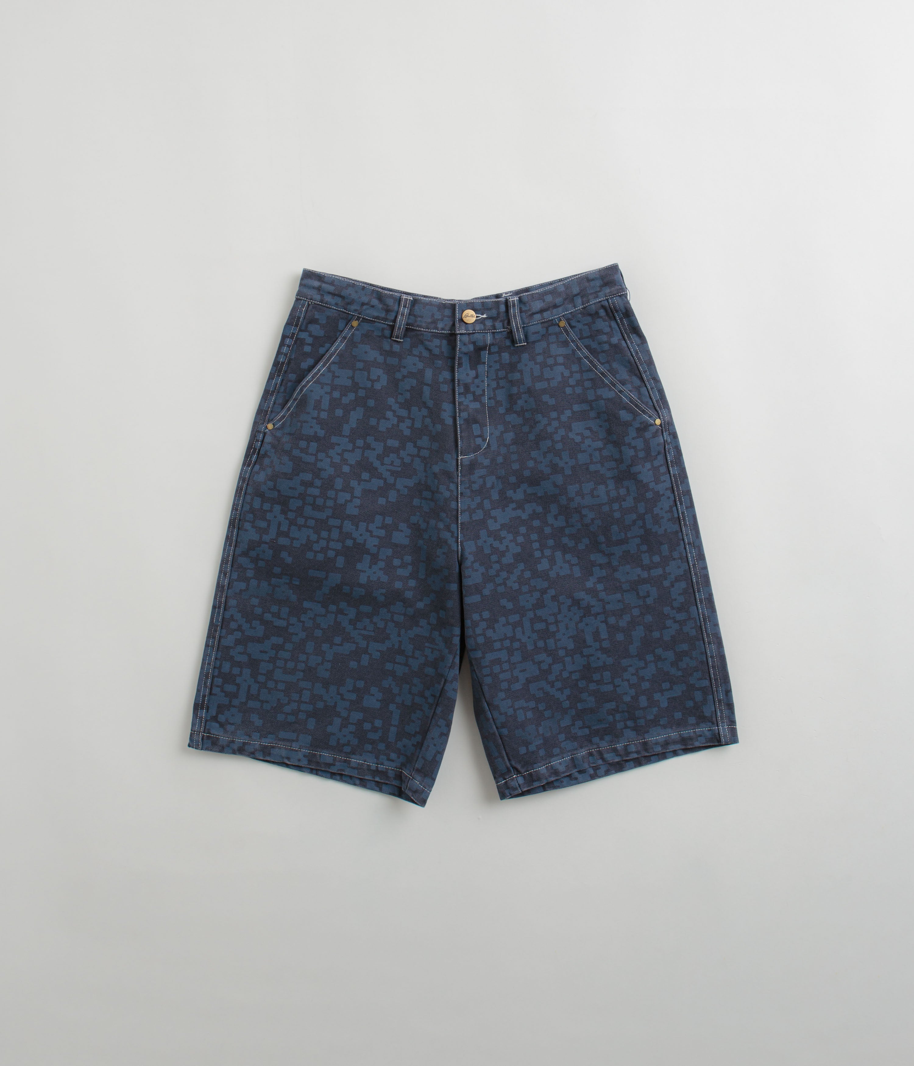 Butter Goods Slate Blue Baggy Work Shorts - A Skate Culture Essential