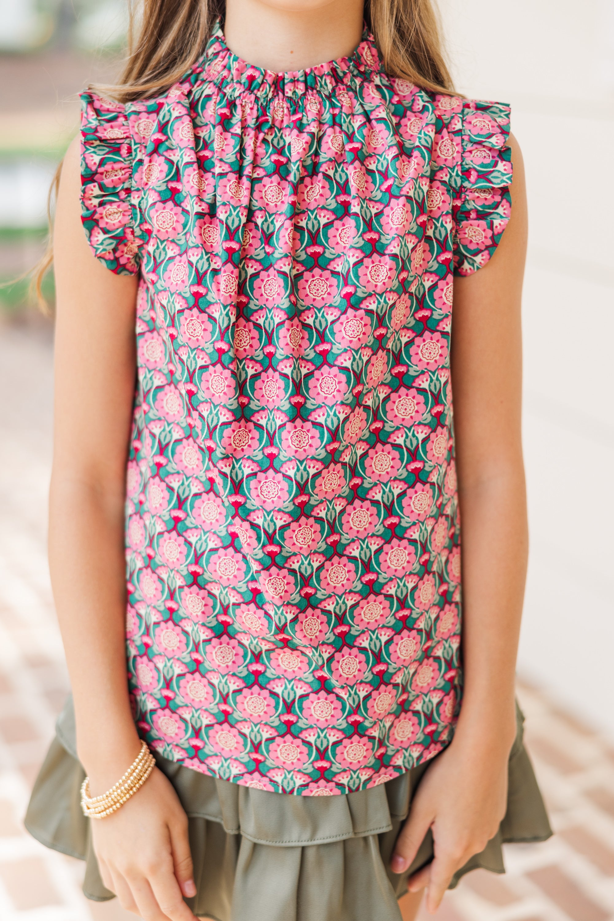 Girls' Dreamy Pink Medallion Floral Tank: Put It To The Test!