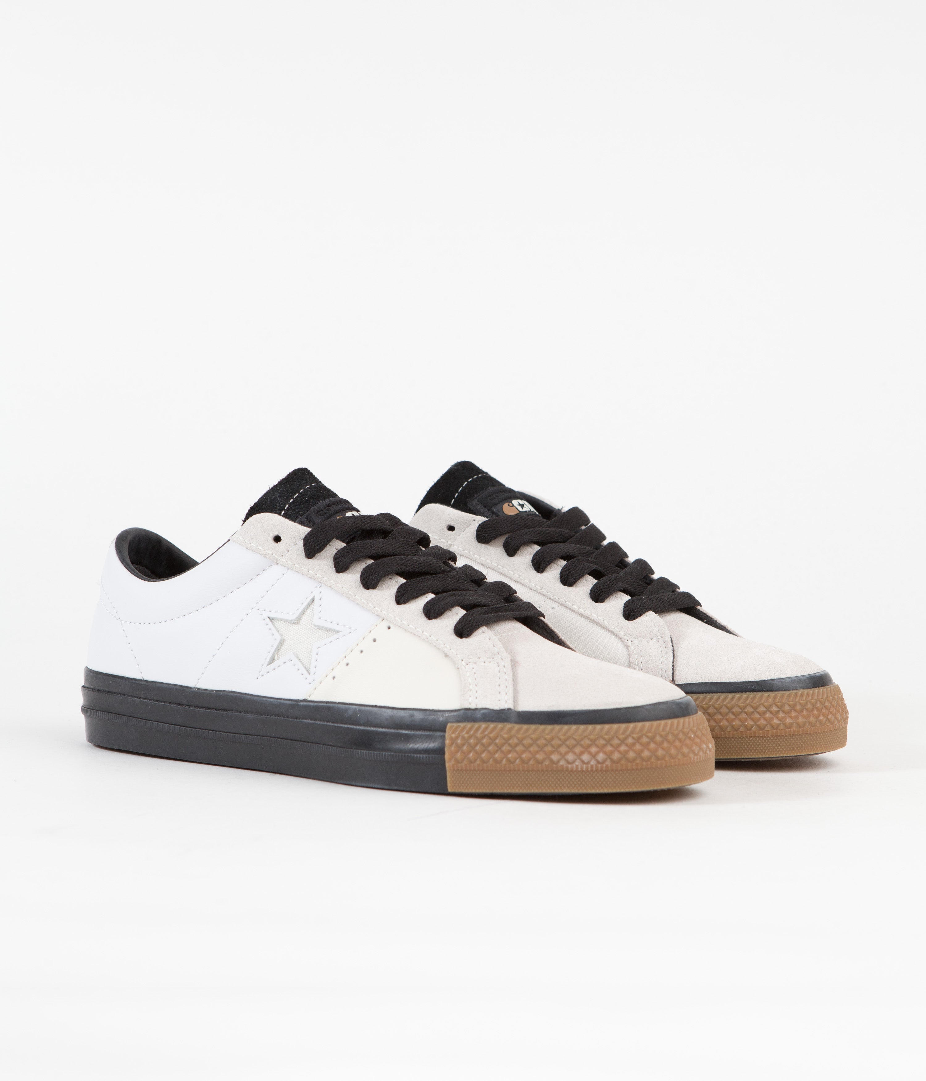 Converse x Carhartt One Star Ox Shoes - Stunning White/Black/Gum Honey