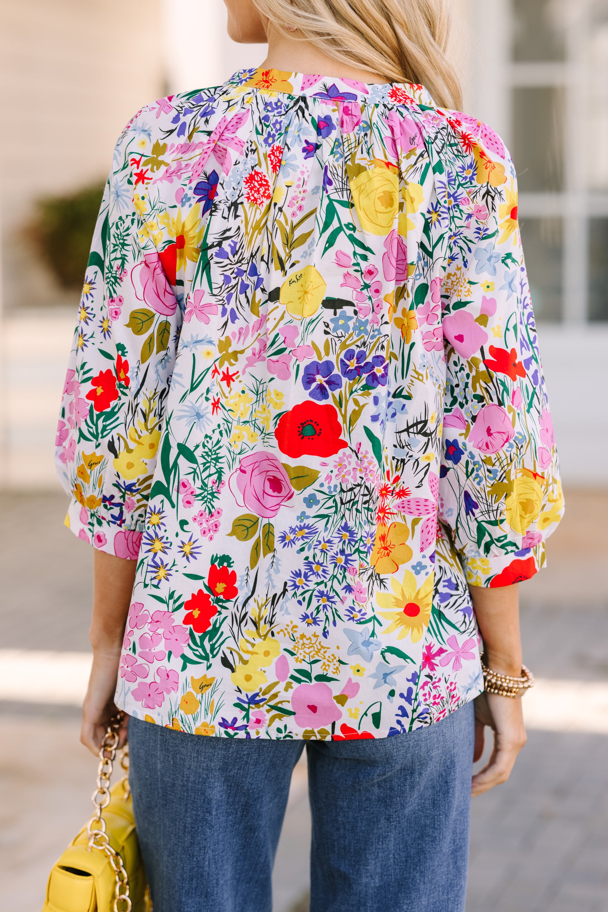 Springtime Allure Floral Blouse