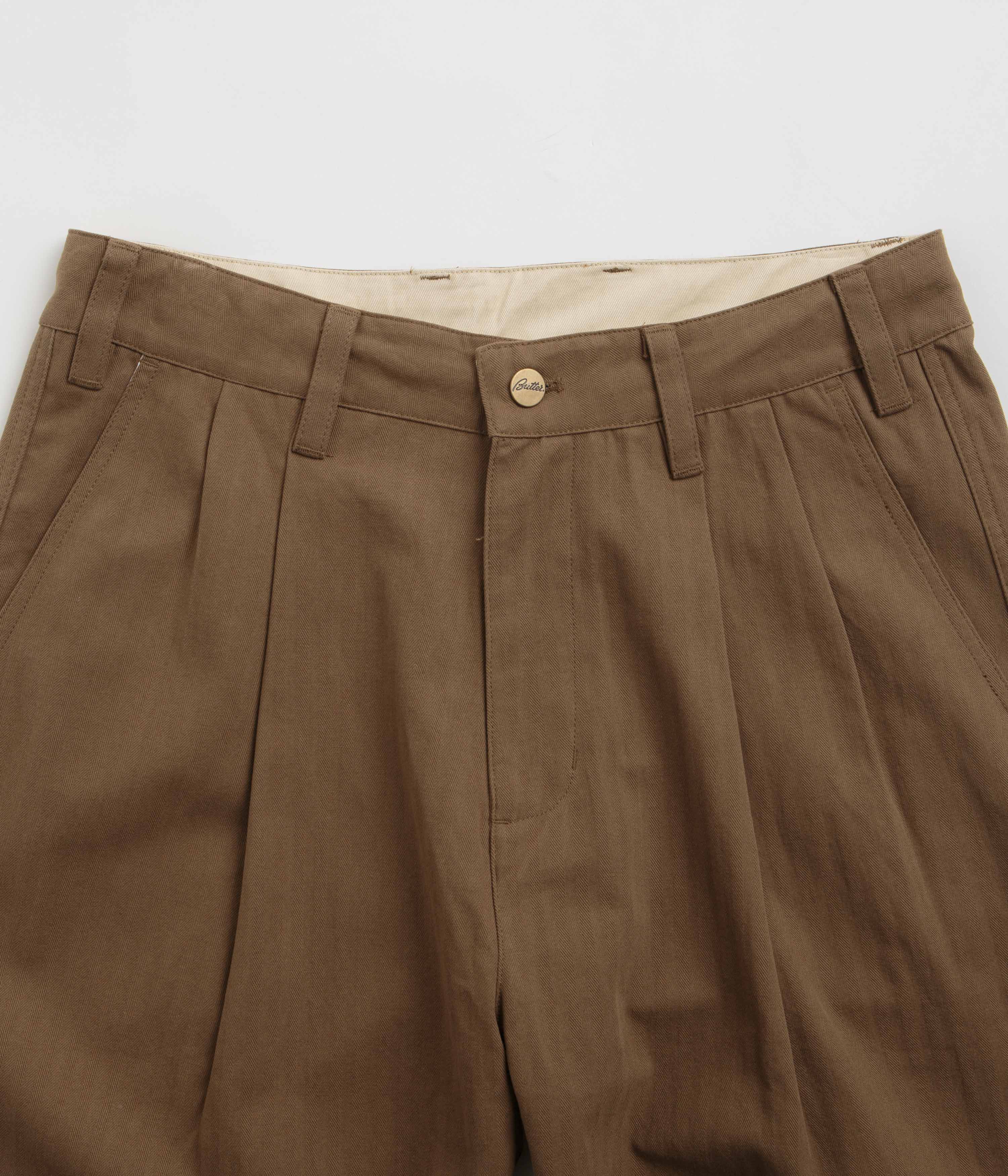Butter Goods Stylish Brown Pleated Trousers - Grab Yours Now!