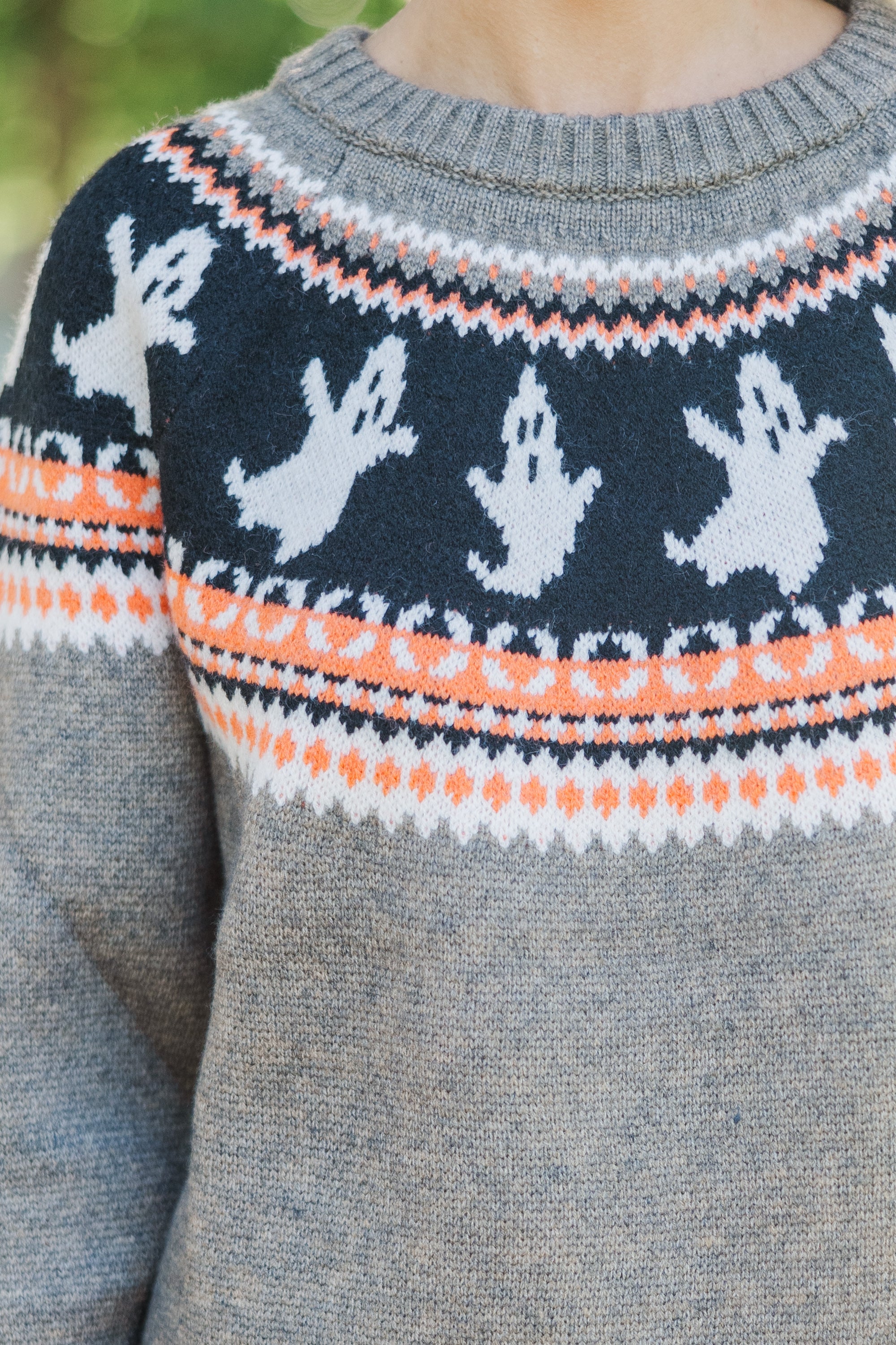 Enchanting Hallows' Eve Taupe Brown Halloween Sweater