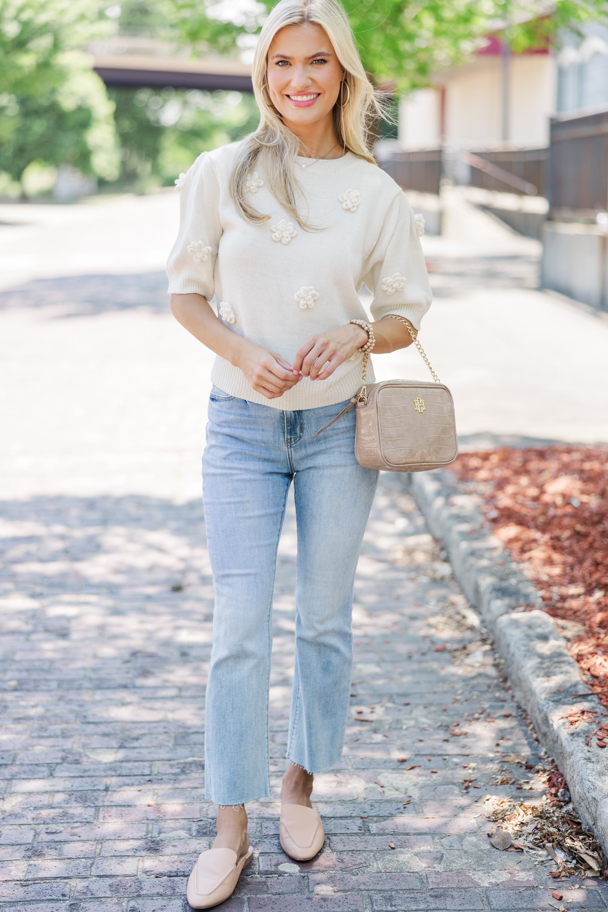 Floral Fantasy All - In - Your - Head Cream Sweater