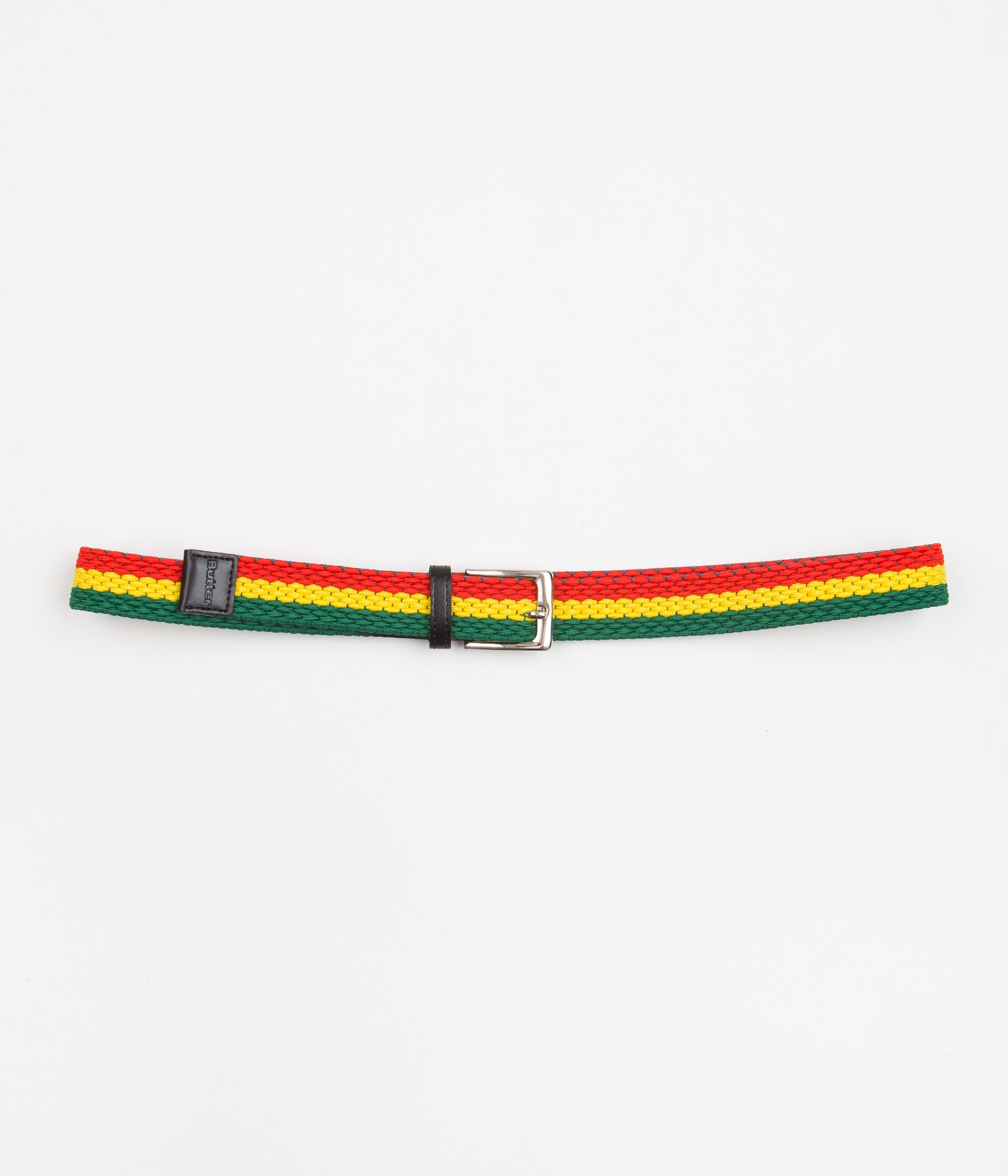 Butter Goods Vibrant Braided Belt - Green, Yellow & Red