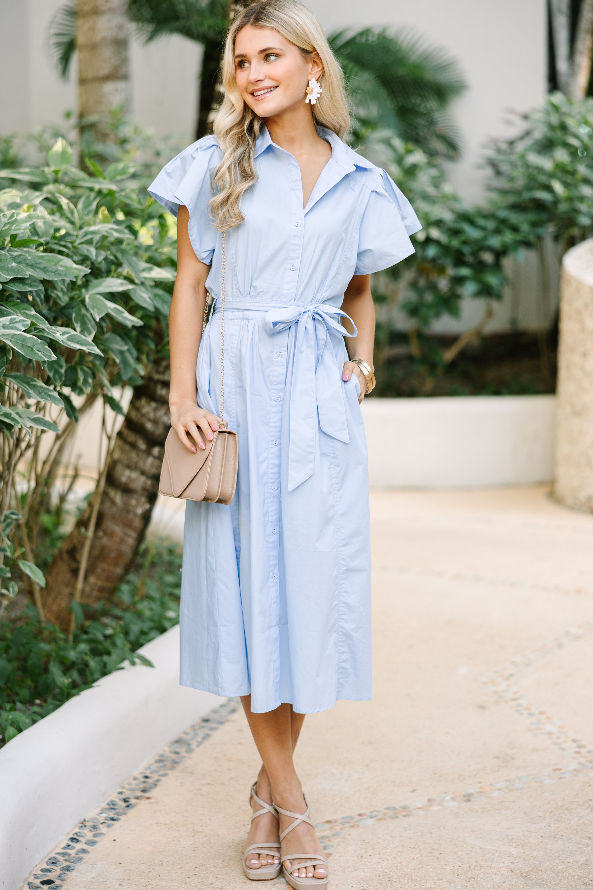 Enchanting All In A Dream Light Blue Midi Dress