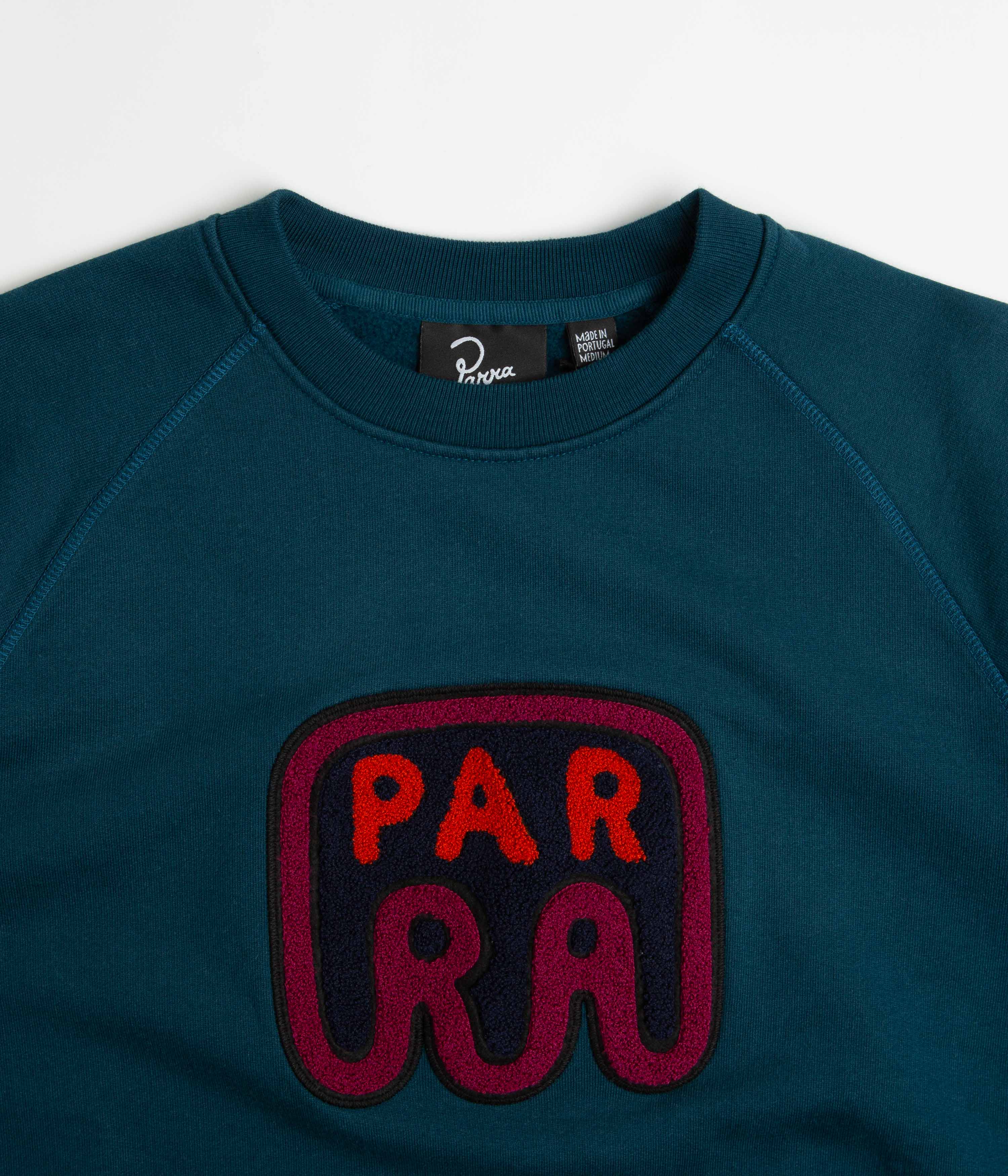 by Parra Deep Sea Green Fast Food Logo Crewneck Sweatshirt - A Must-Have!