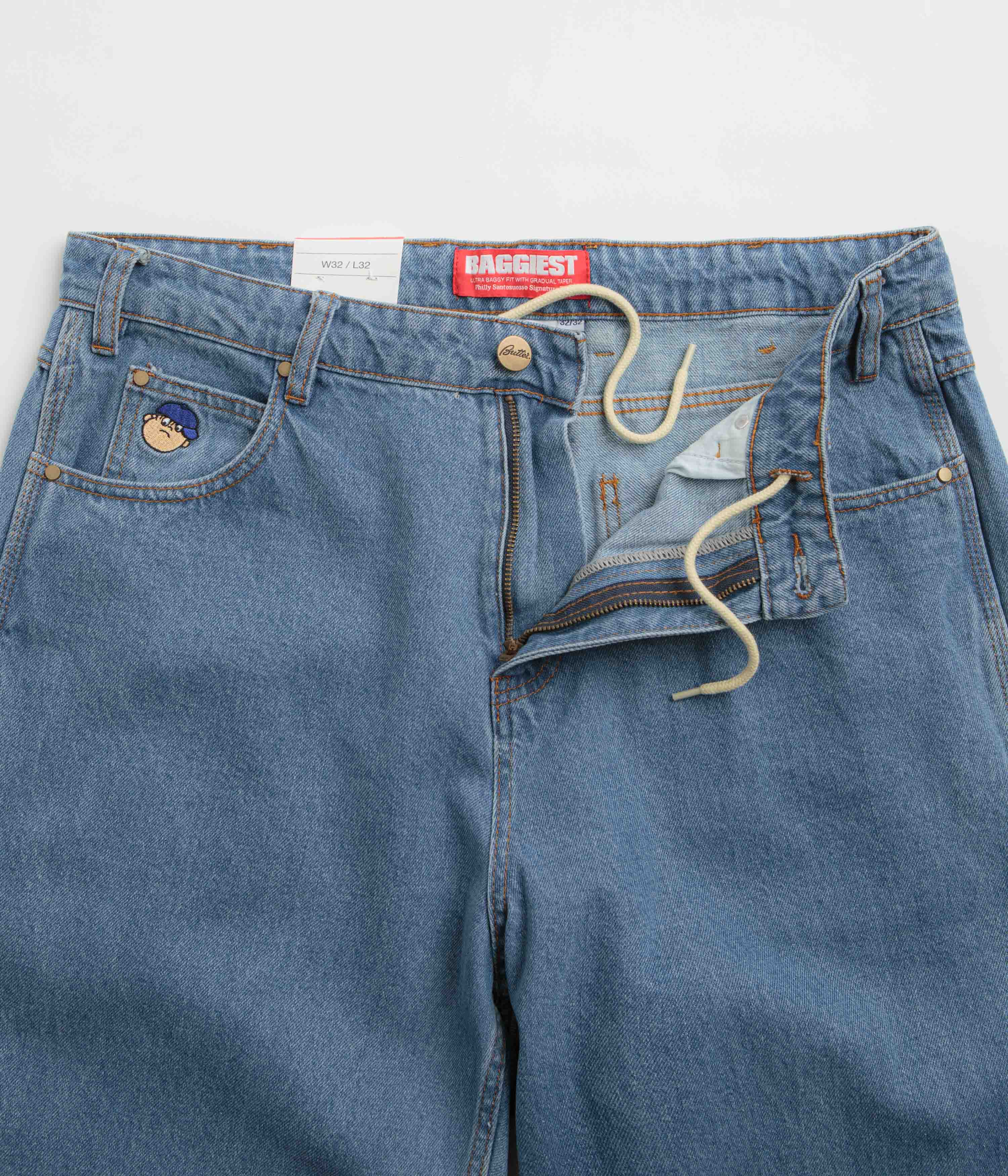 Butter Goods Santosuosso Washed Indigo Denim Pants - Ultra Baggy & Stylish
