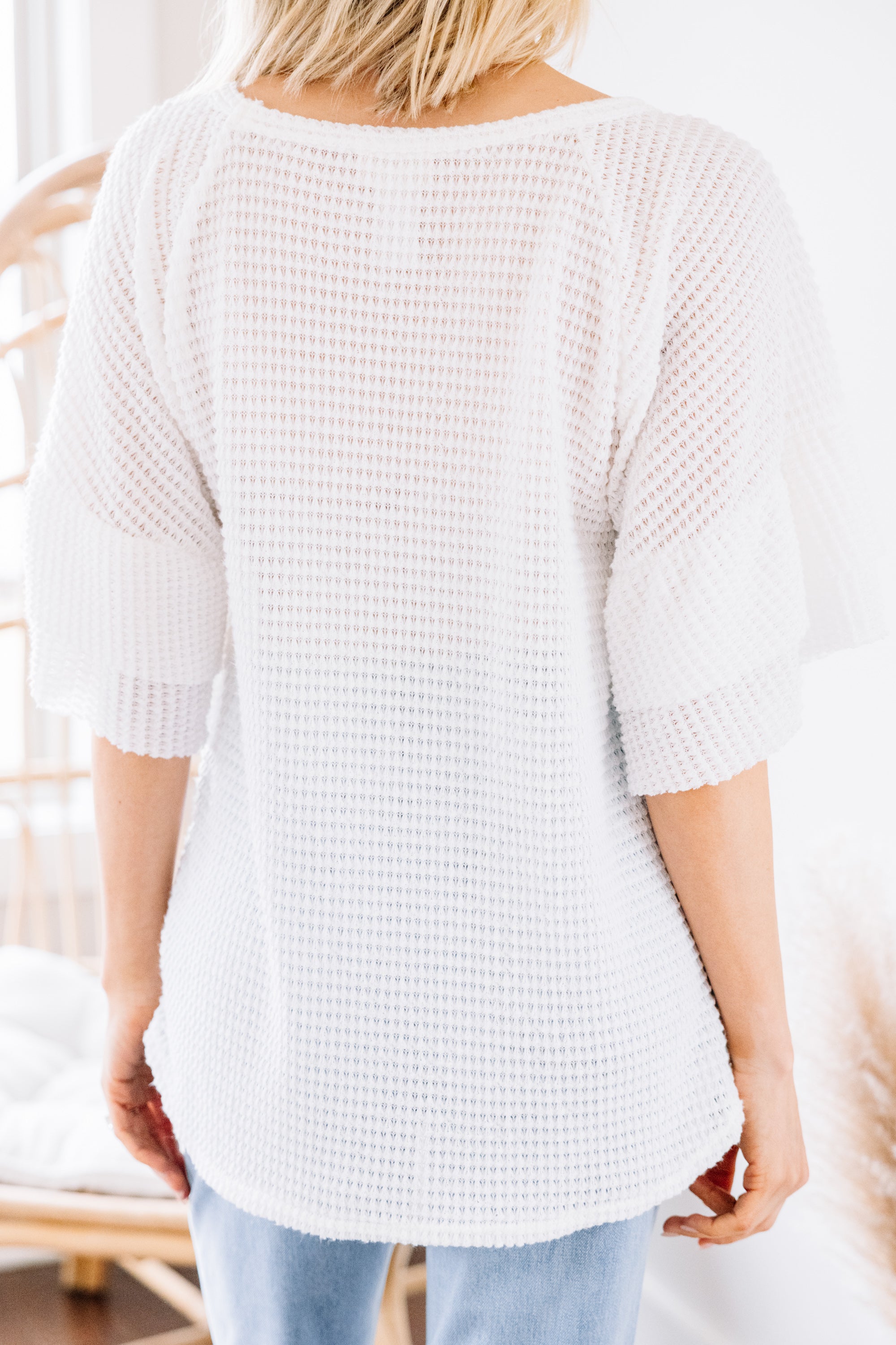 Be Available White Waffle Knit Comfy Top - Your Ultimate Fashion Essential