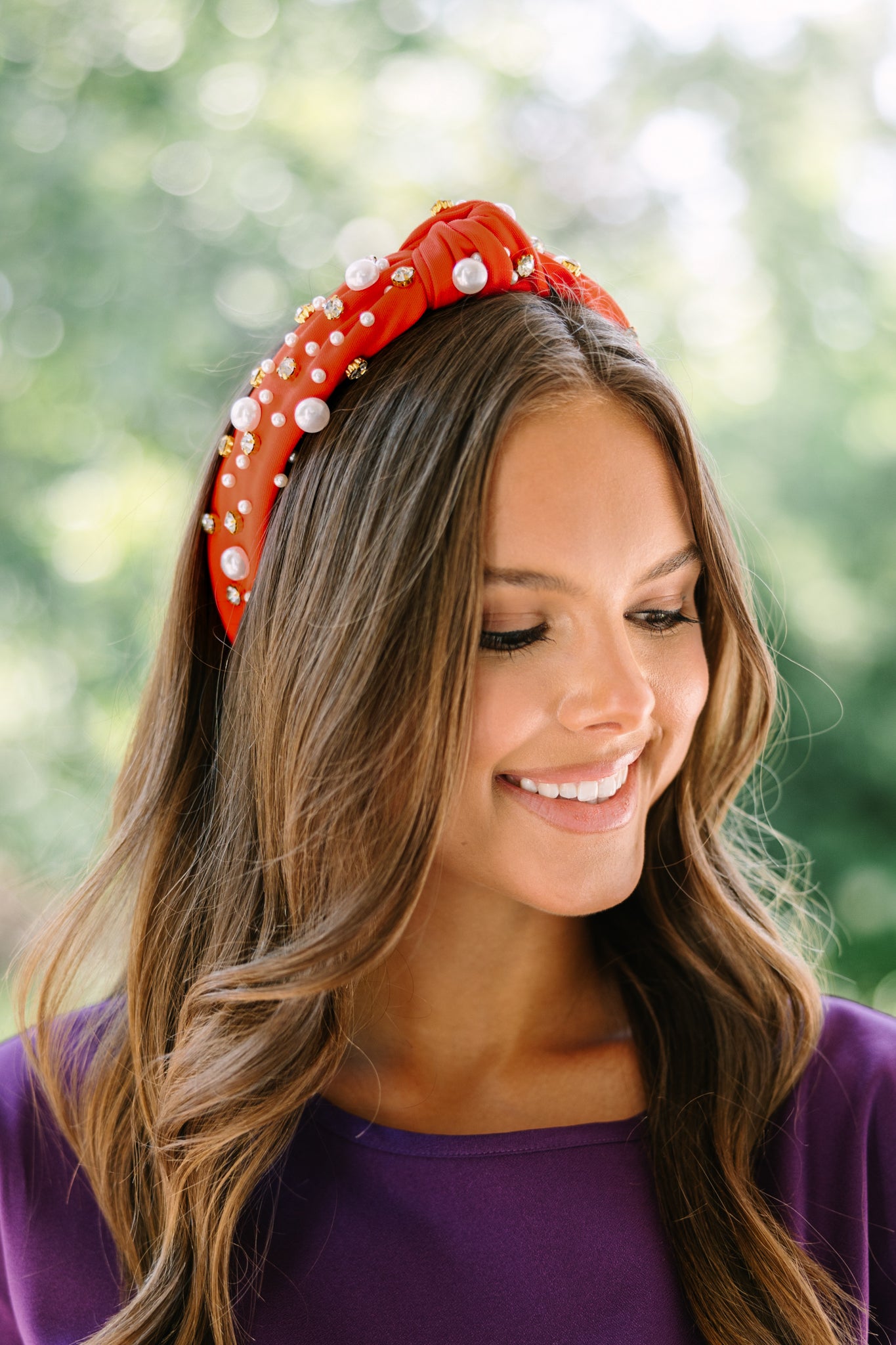 Gorgeous All In Orange Embellished Headband