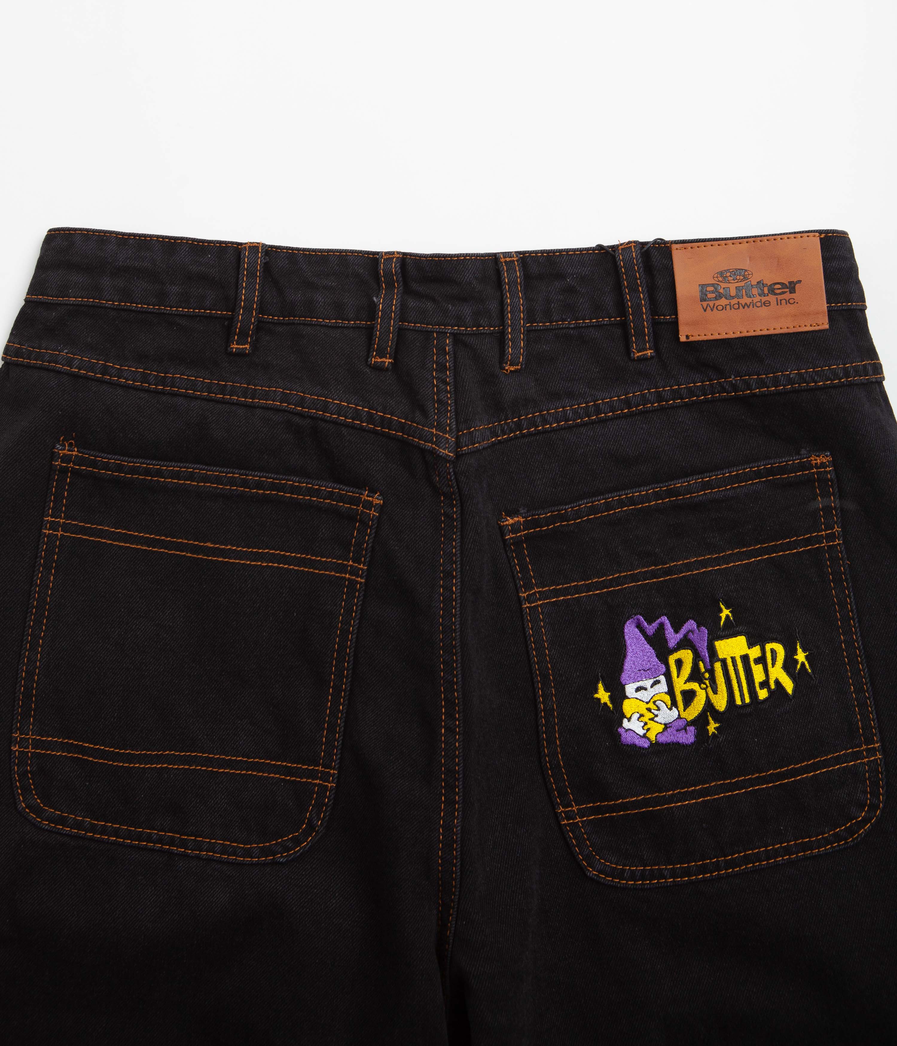 Butter Goods Wizard Jeans - Washed Black: Stylish Skatewear!