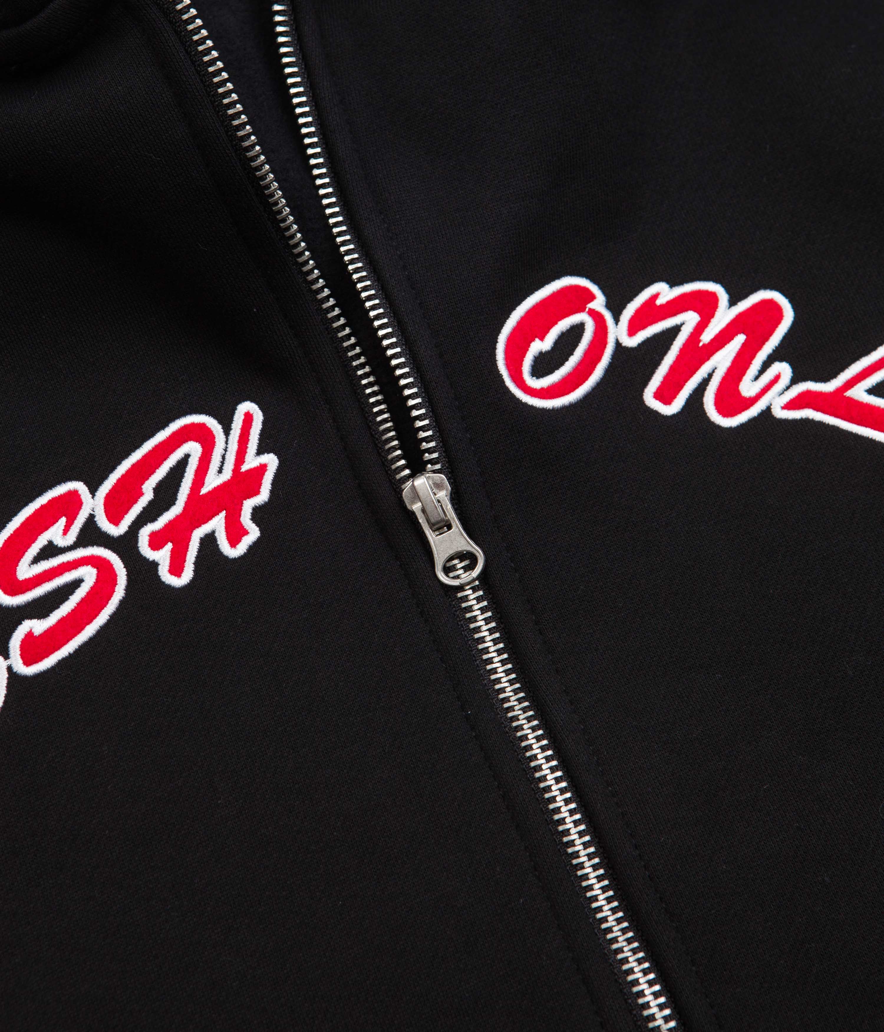 Cash Only Black Applique Logo Zip Hoodie - A Must - Have!