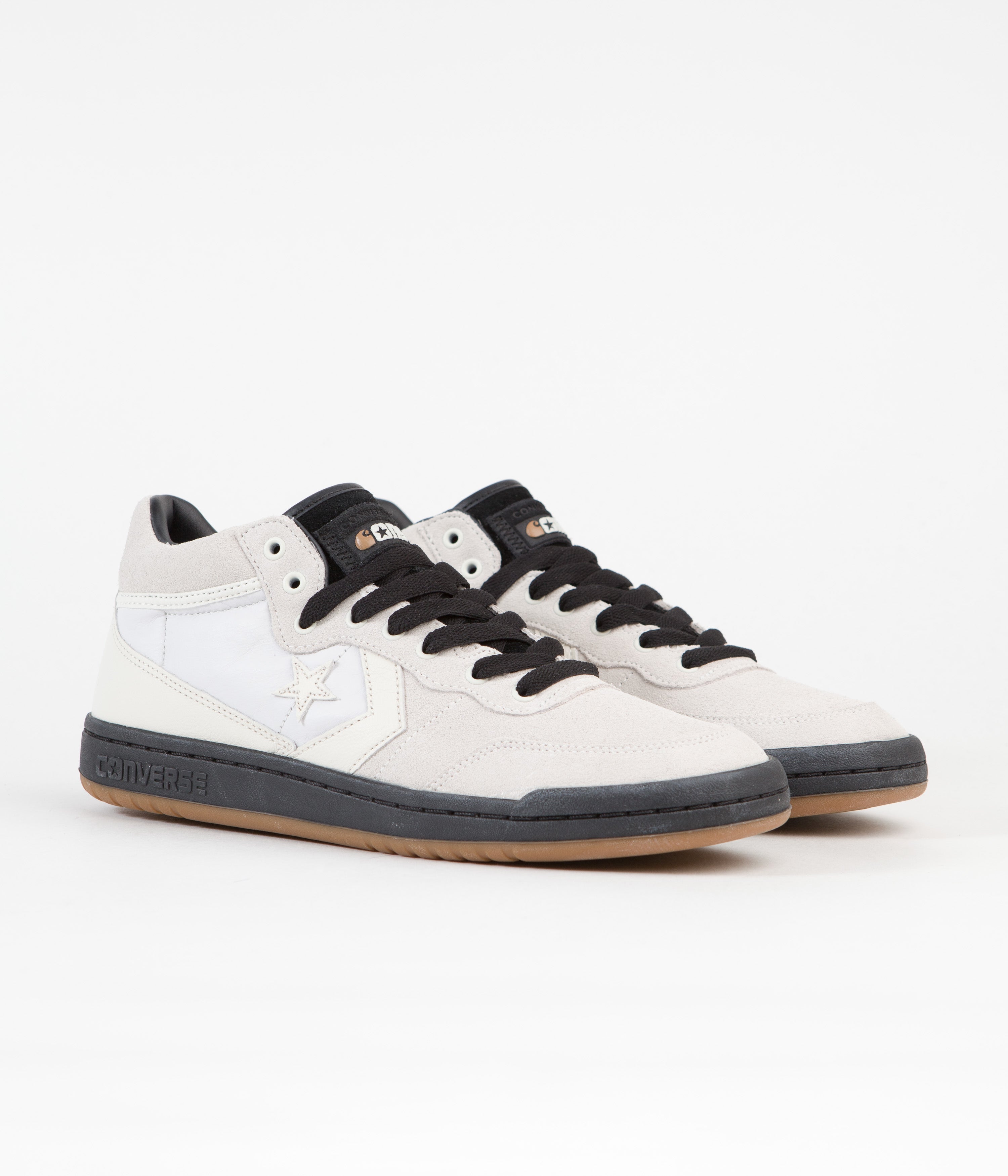 Converse x Carhartt Fast Break Mid Shoes - Stunning White / Bold Black / Earthy Gum Honey