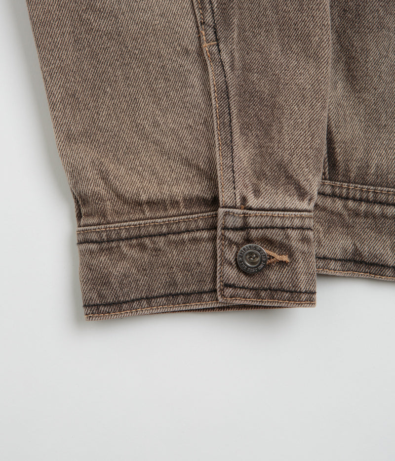 Dime Dipped Sandblasted Brown Denim Jacket - A Fashion Statement