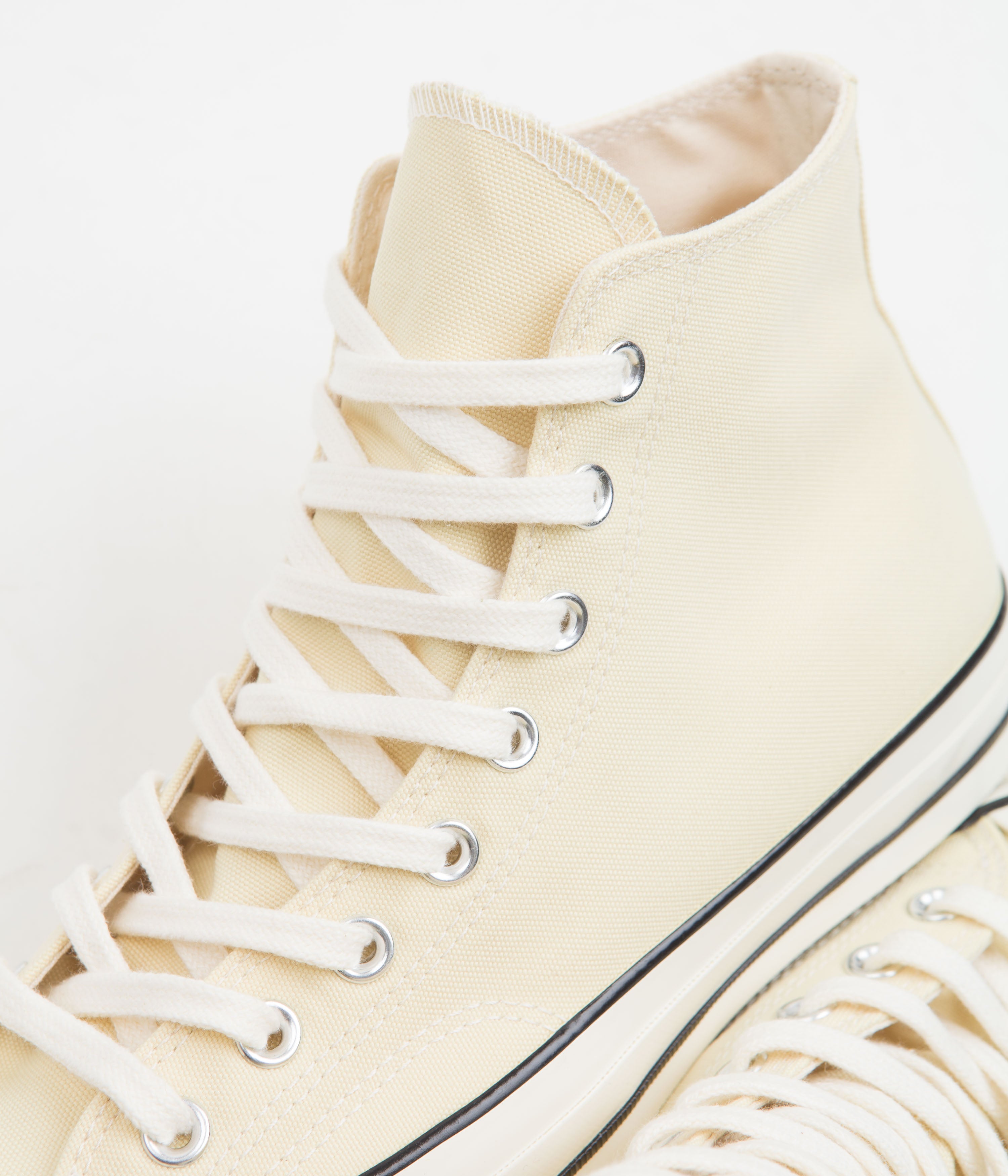 Converse CTAS 70's Hi No Waste Canvas Shoes - Vibrant Lemon Drop, Elegant Egret & Bold Black