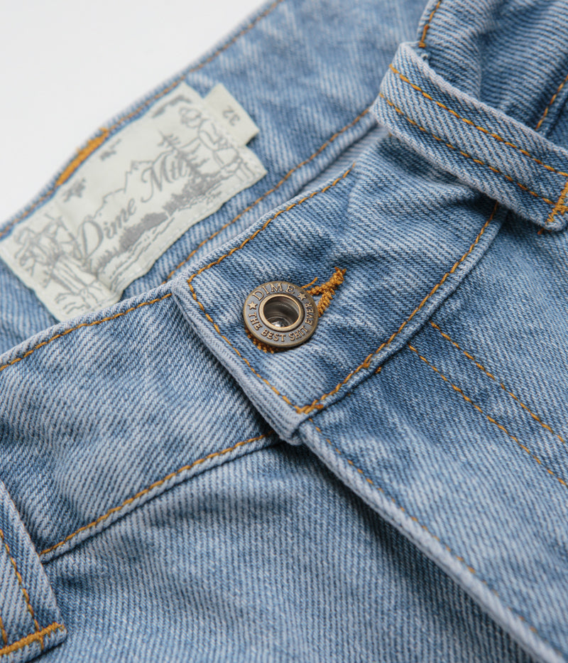 Dime Blue Washed Carpenter Denim Shorts - Stylish and Functional