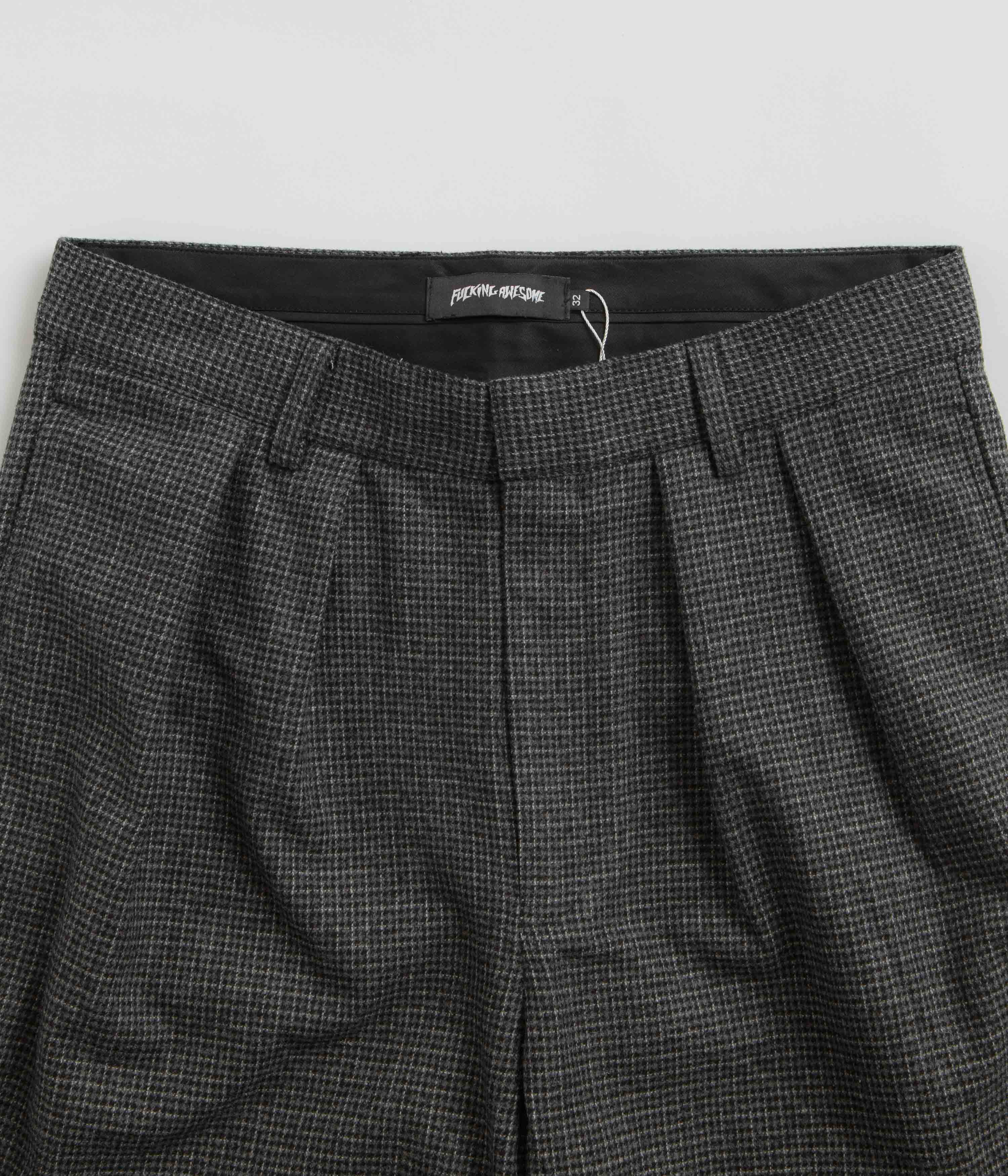 Fucking Awesome Shadow Baggy Pleated Wool Pants - A Skatewear Essential