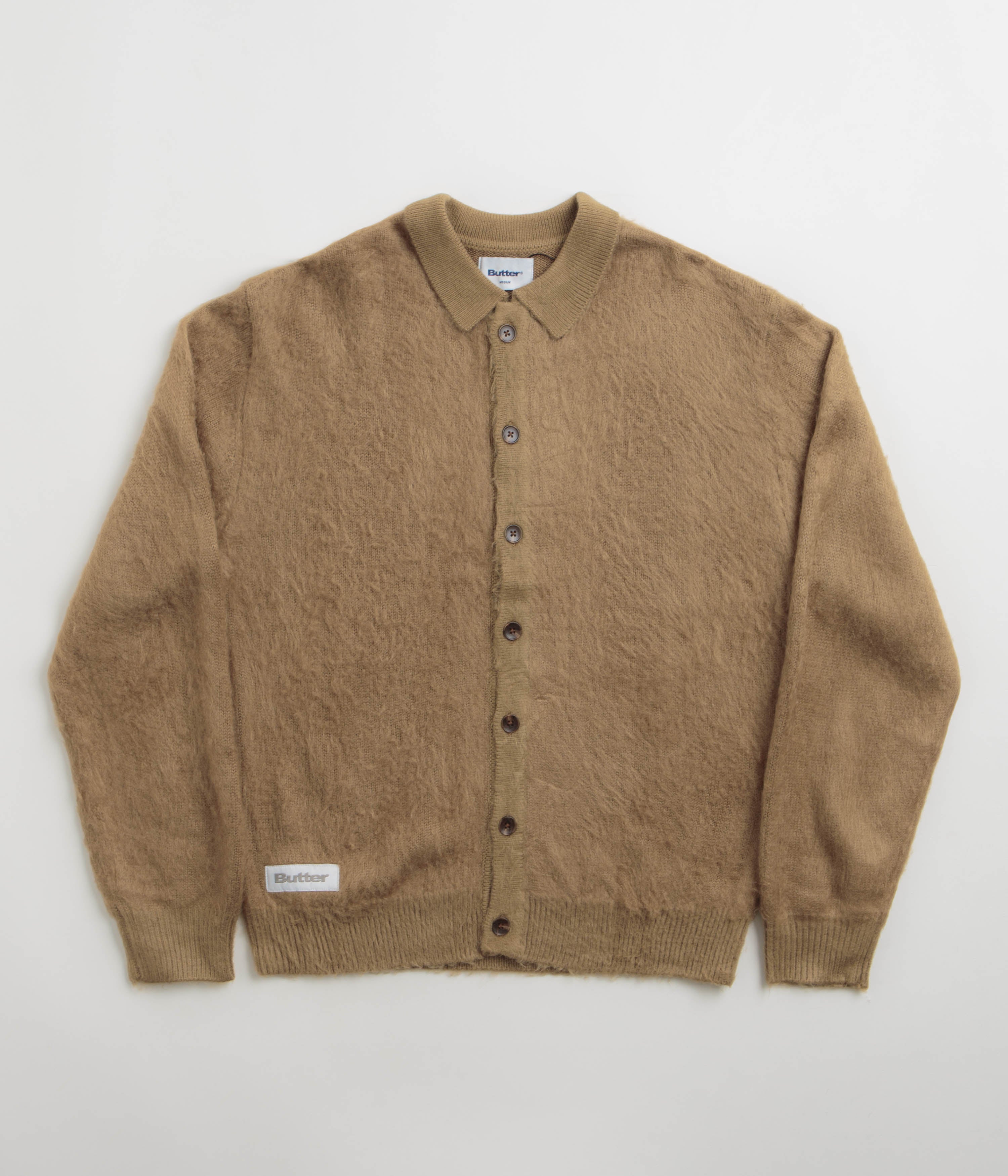 Butter Goods Stunning Tan Mohair Button - Up Knitted Shirt