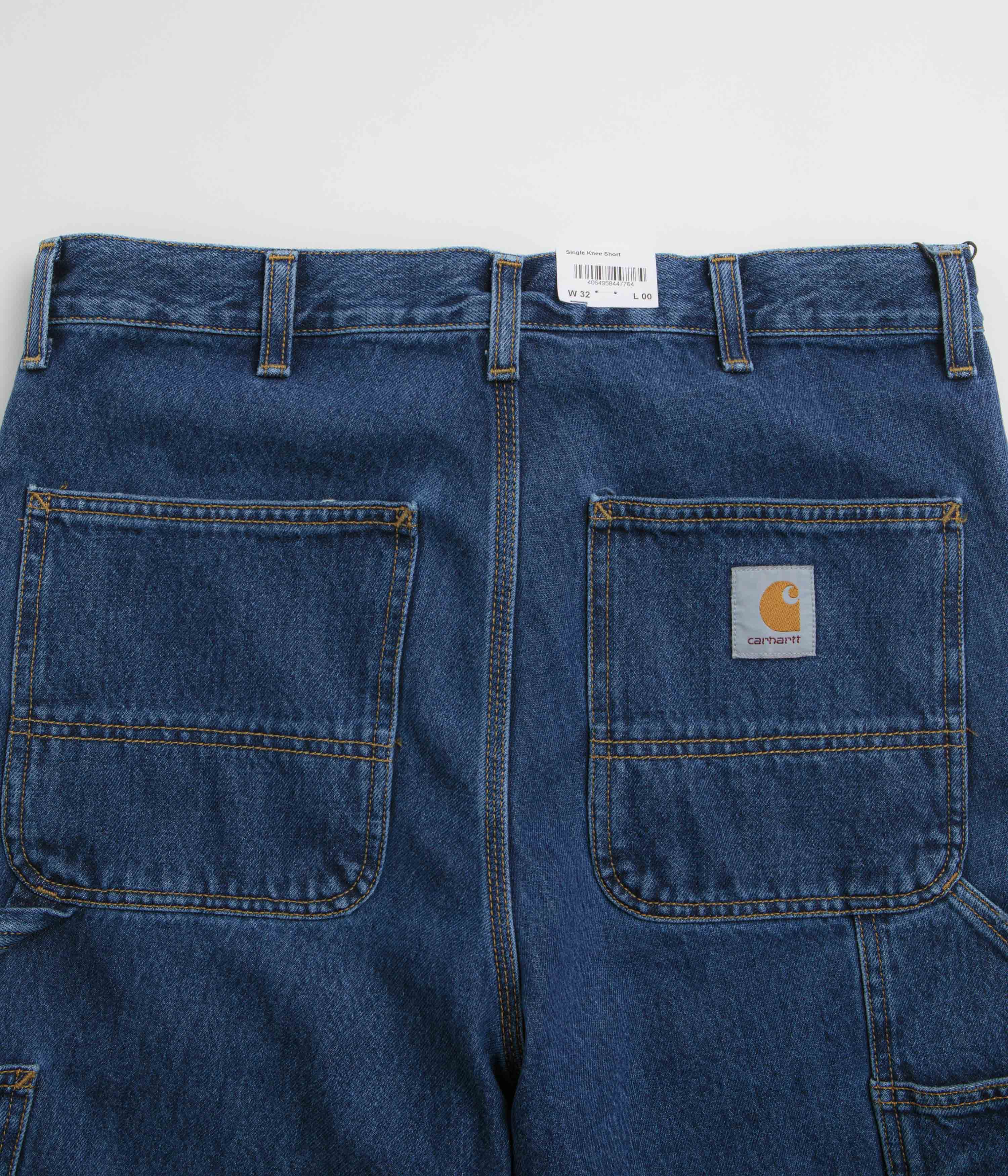 Carhartt Stone Washed Blue Single Knee Shorts - A Must-Have for Workers!