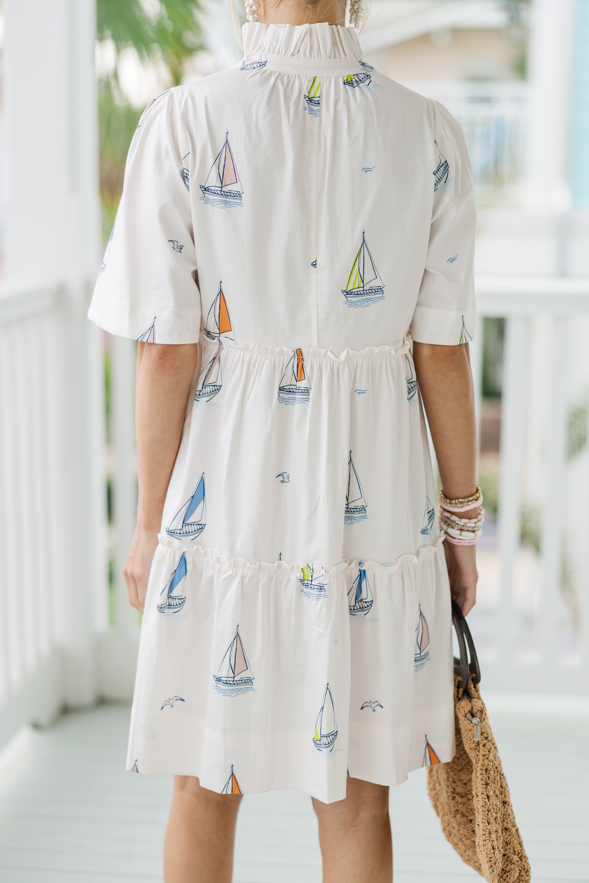 Charming White Sailboat Dress for a Summer Bliss