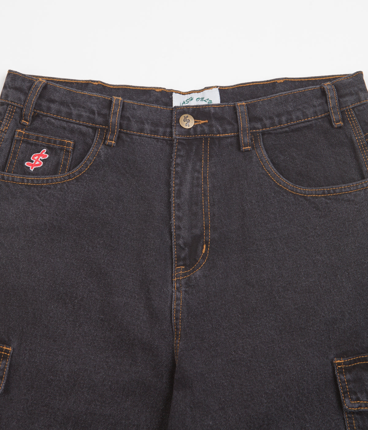 Cash Only Washed Black Denim Cargo Shorts - Must-Have for Skate Lovers