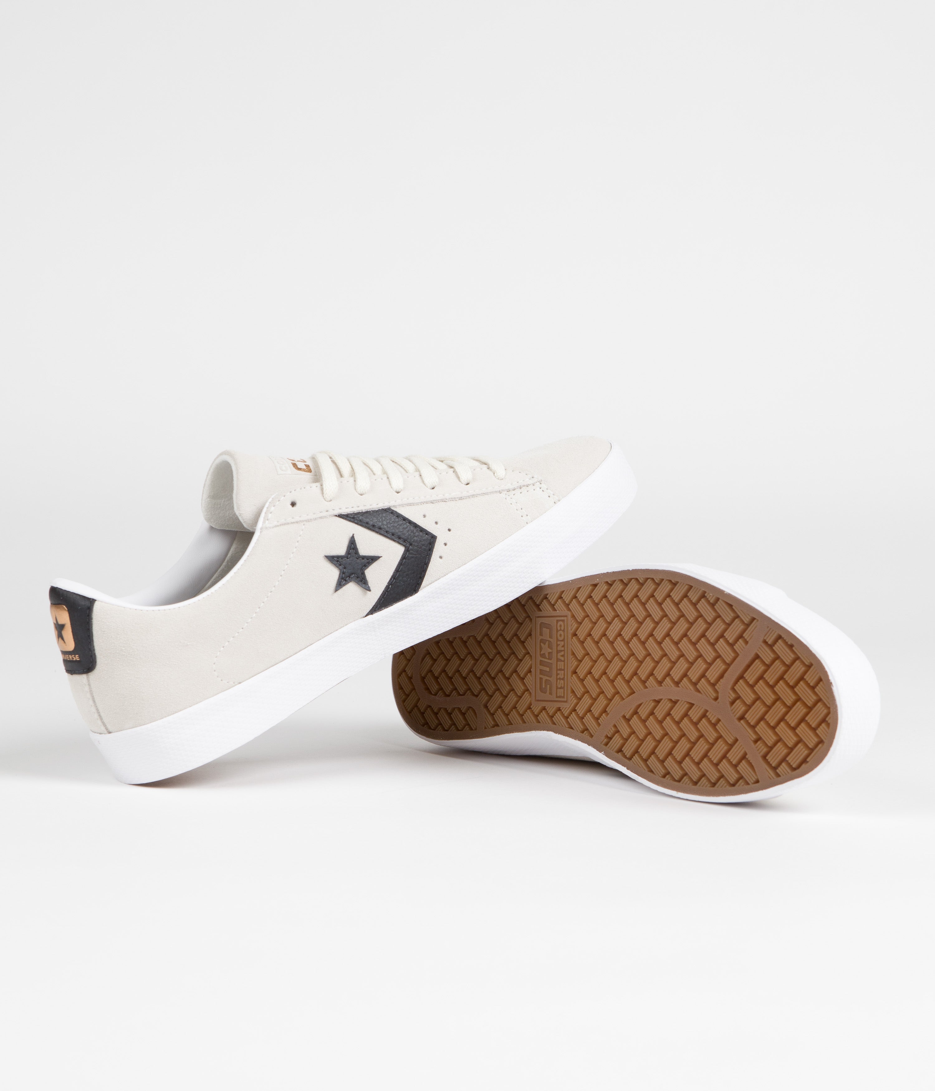 Converse Pro Leather Vulcanized Pro Ox Skate Shoes - Stunning Egret/Black Combo
