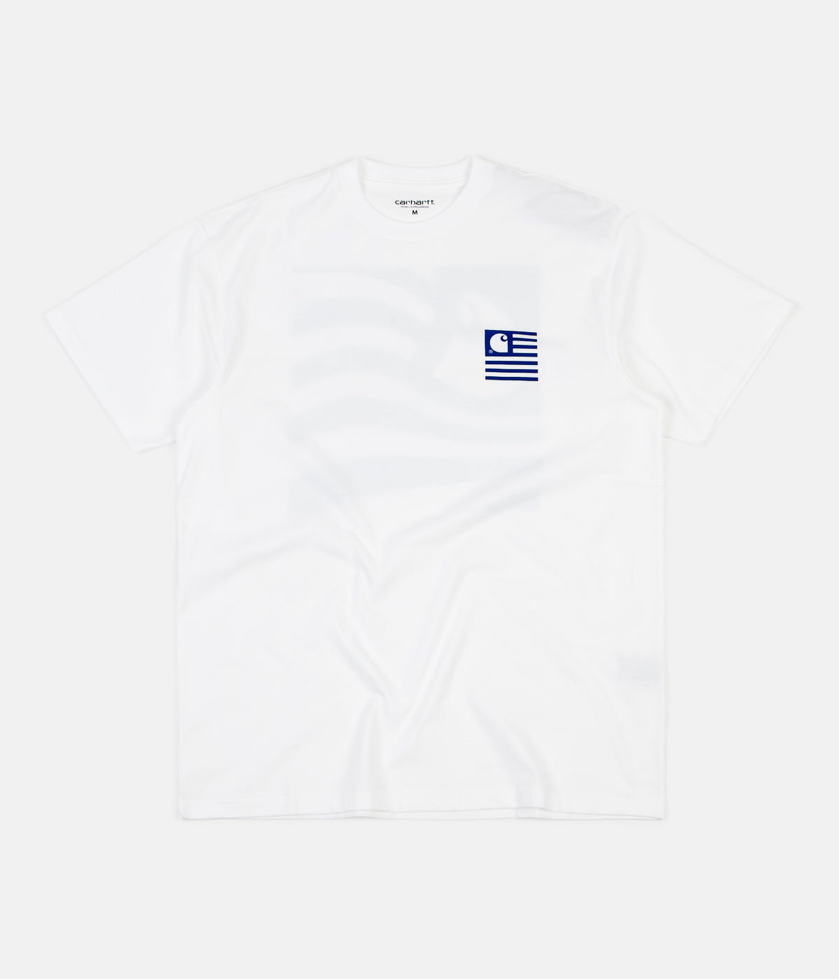 Carhartt Stunning Waving State Flag T-Shirt in White and Lapis