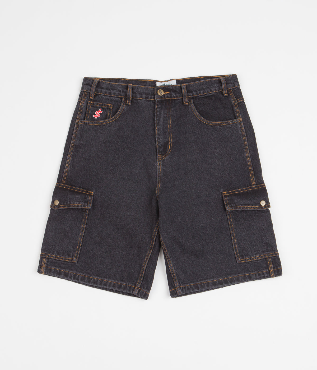 Cash Only Washed Black Denim Cargo Shorts - Must-Have for Skate Lovers