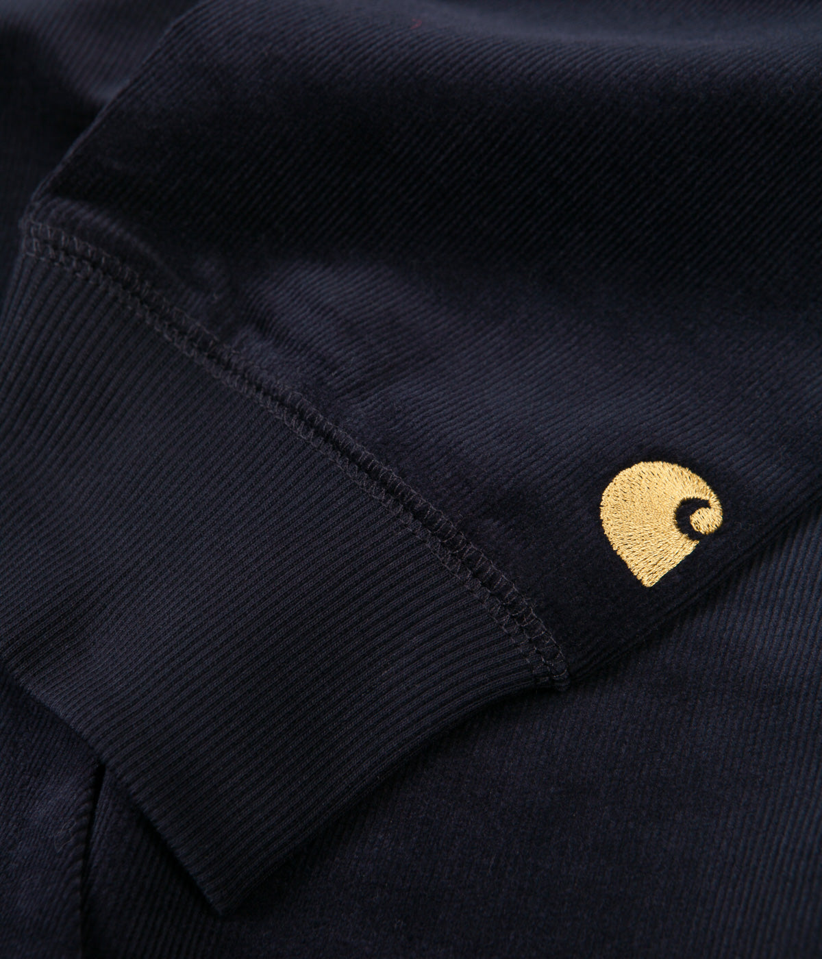 Carhartt Cord Hoodie - Dark Navy with Gold Accents