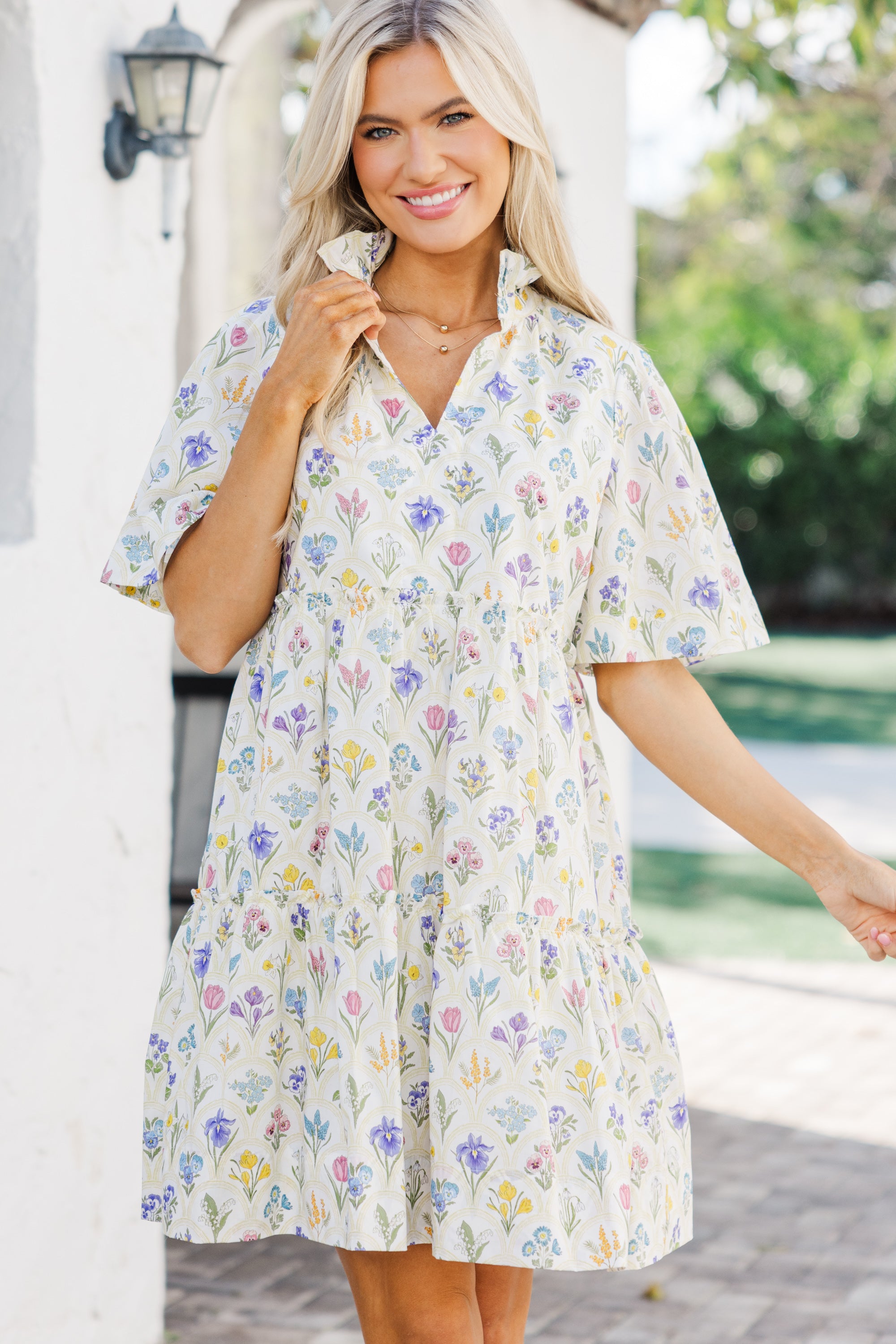 Fabulous Floral Medallion Babydoll Dress - Feel Your Best!