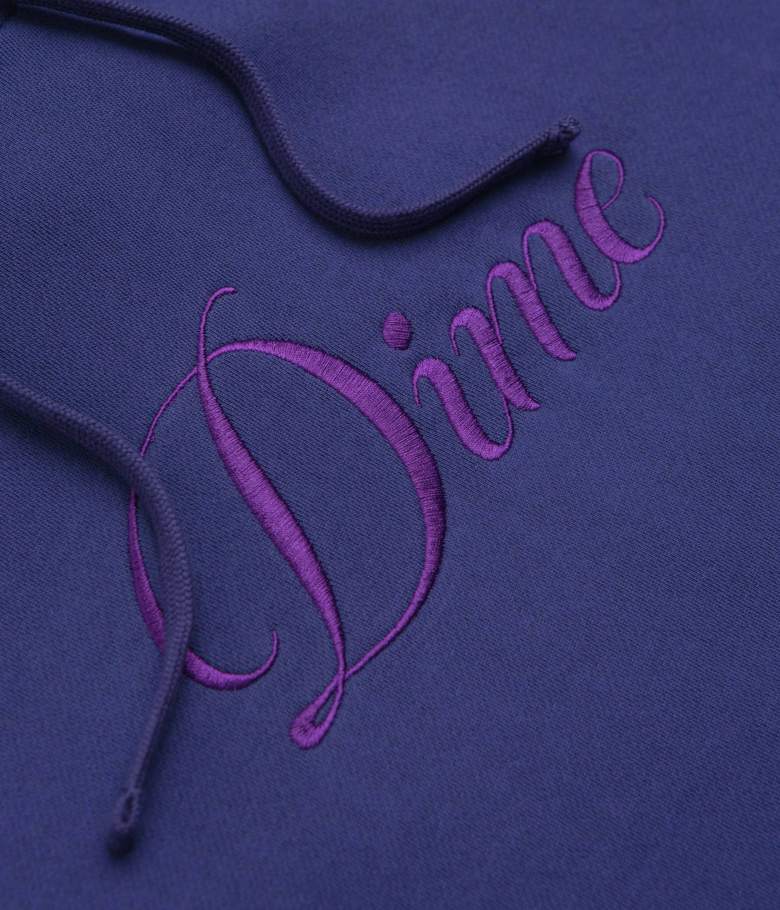 Stunning Dime Cursive Logo Hoodie in Enchanting Indigo - Grab Yours Now!