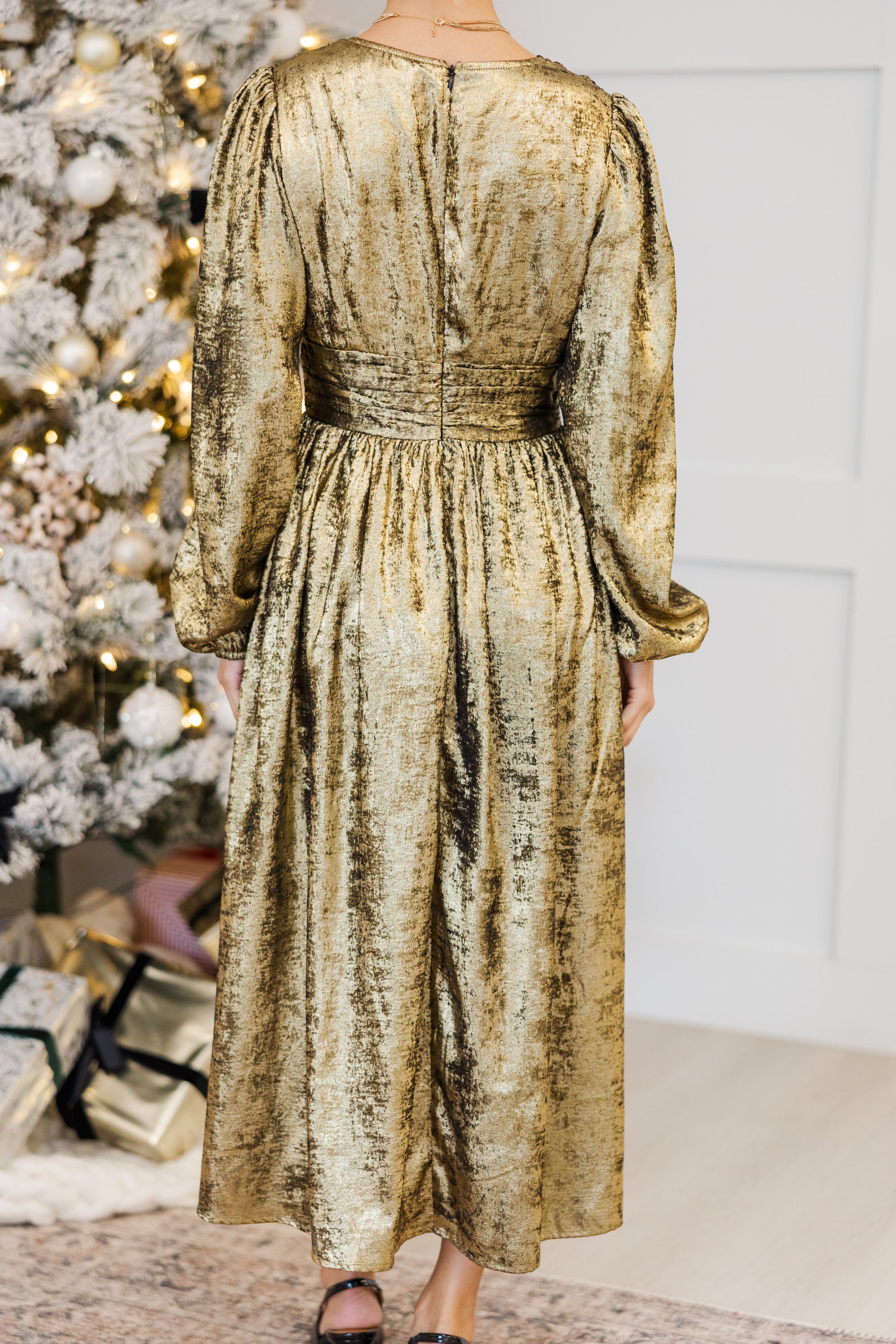 Glamorous All In Your Head Gold Midi Dress