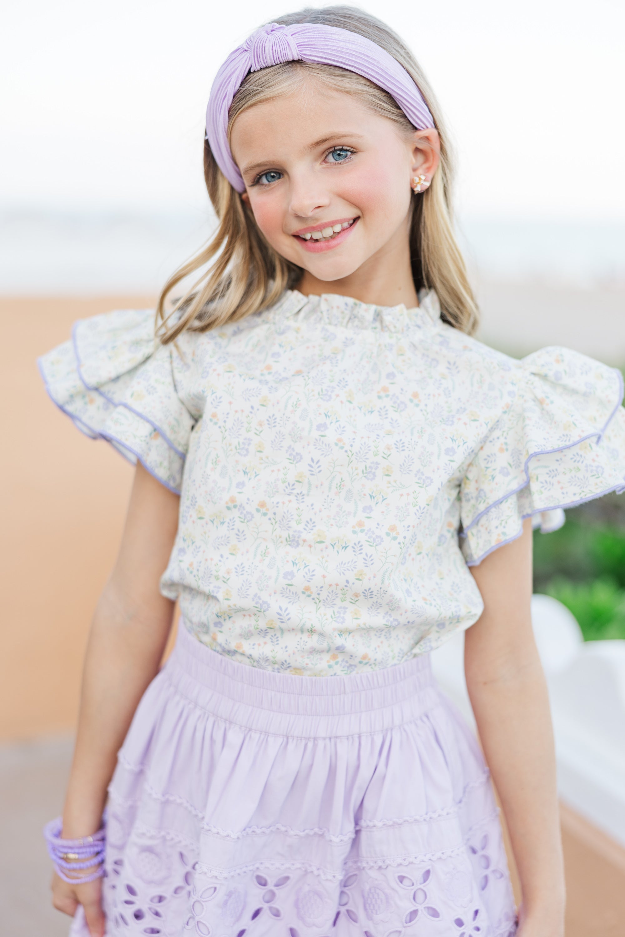 Irresistible Yellow Ditsy Floral Blouse for Girls